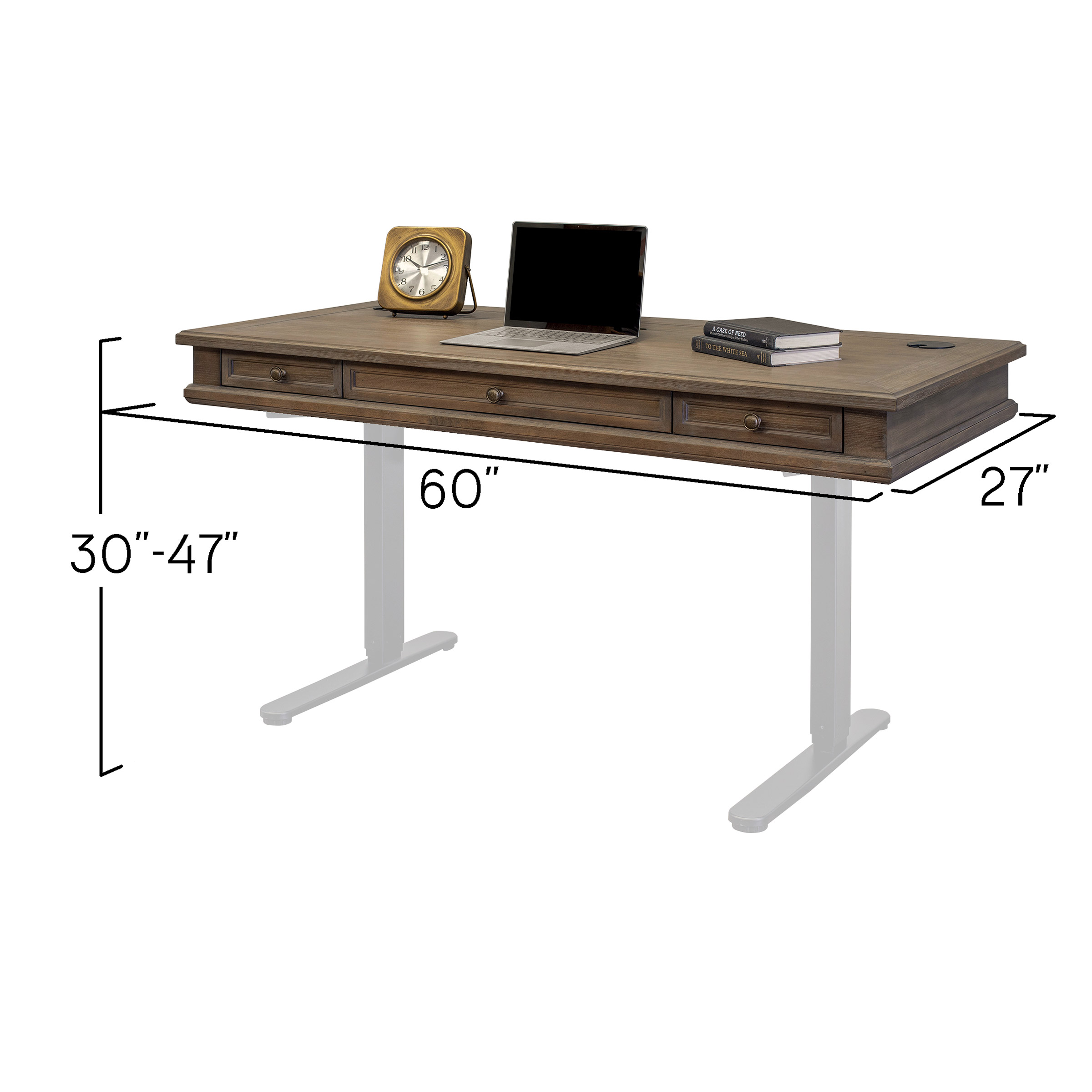 Campton Adjustable Height Desk 3-piece Office Suite