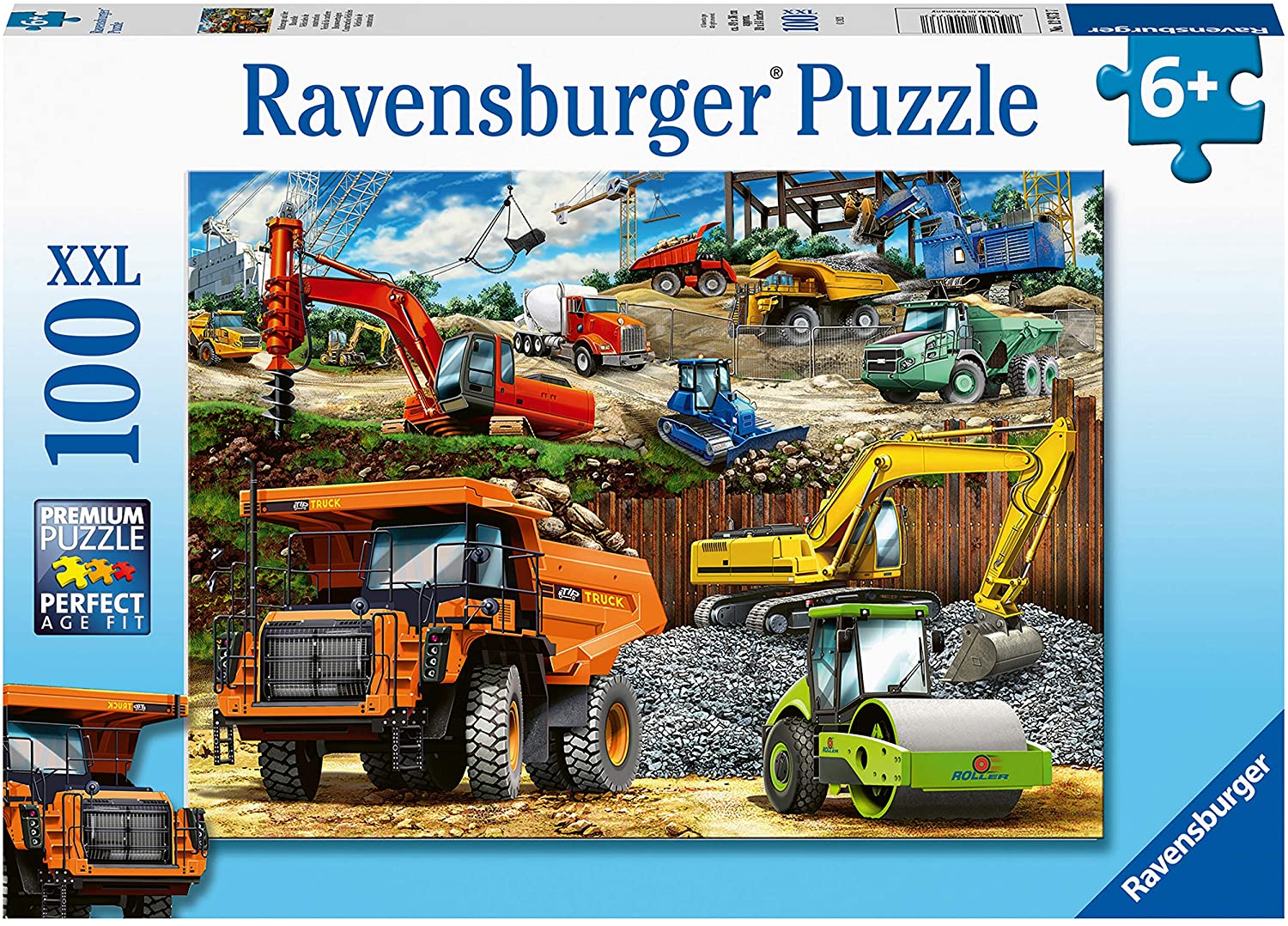 Construction Vehicles – 100 XXL Piece Jigsaw Puzzle (Ravensburger)