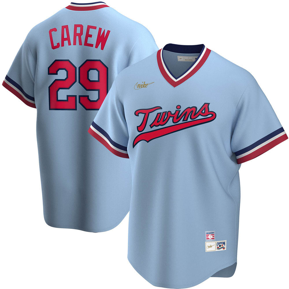 Men's Minnesota Twins Rod Carew Road Cooperstown Collection Player Jersey - Light Blue