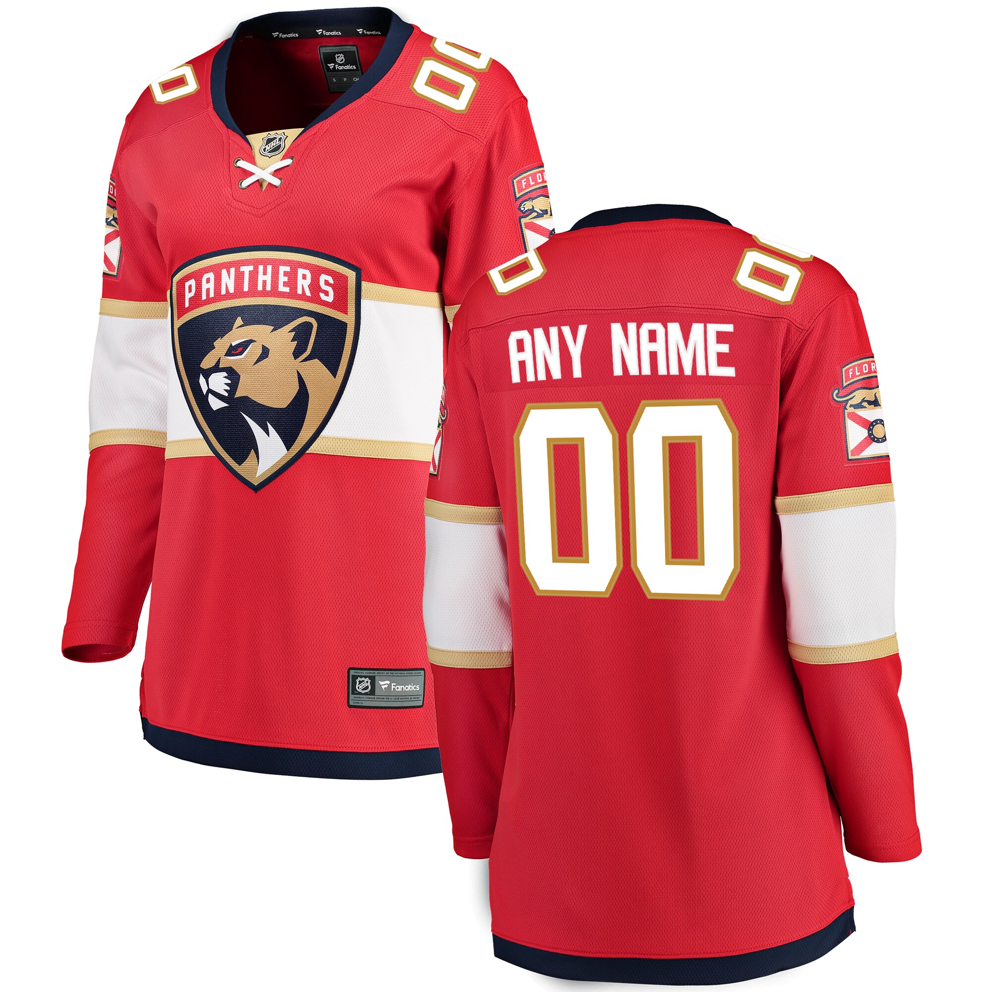 Florida Panthers Fanatics Women’s Home Breakaway Custom Jersey – Red