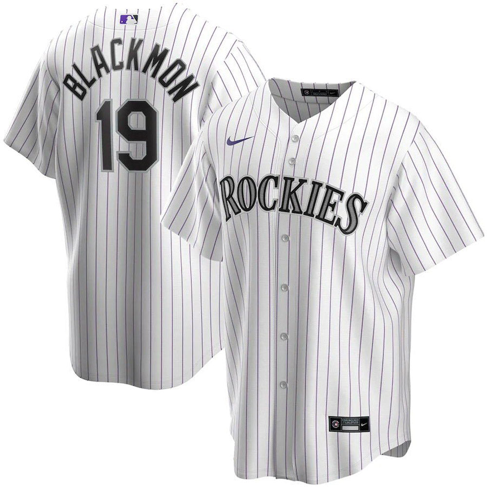 Men's Colorado Rockies Charlie Blackmon Cool Base Replica Home Jersey - White