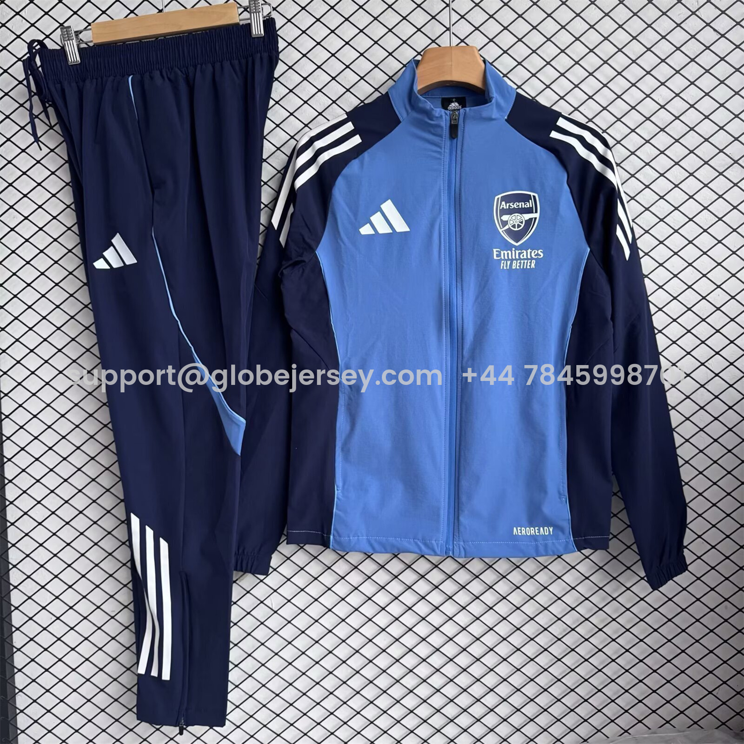Arsenal 25-26 Windbreaker Training Set - Blue Top and Black Pants