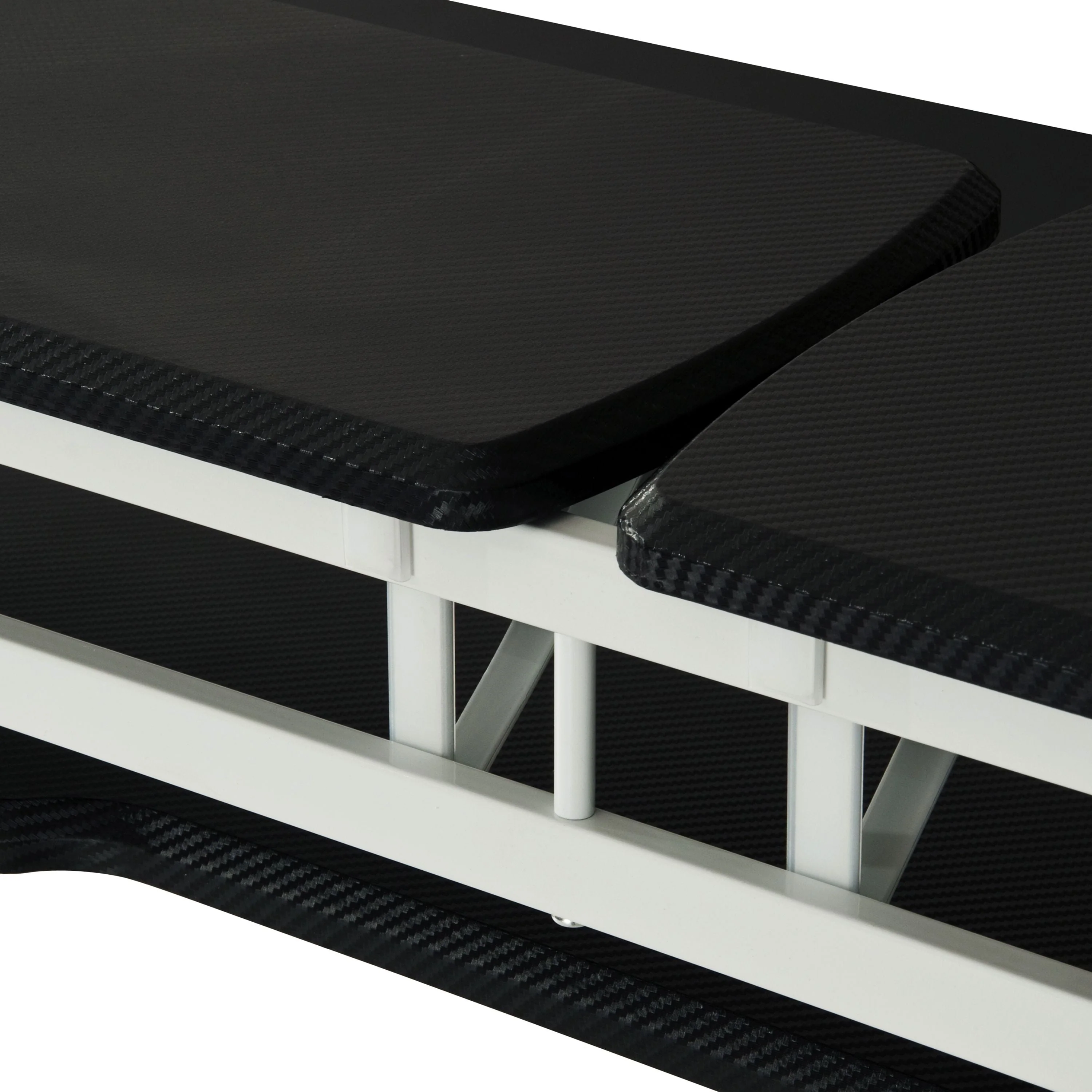 Techni Sport White Stryker Gaming Desk with Headphone Holder and Shelving, White