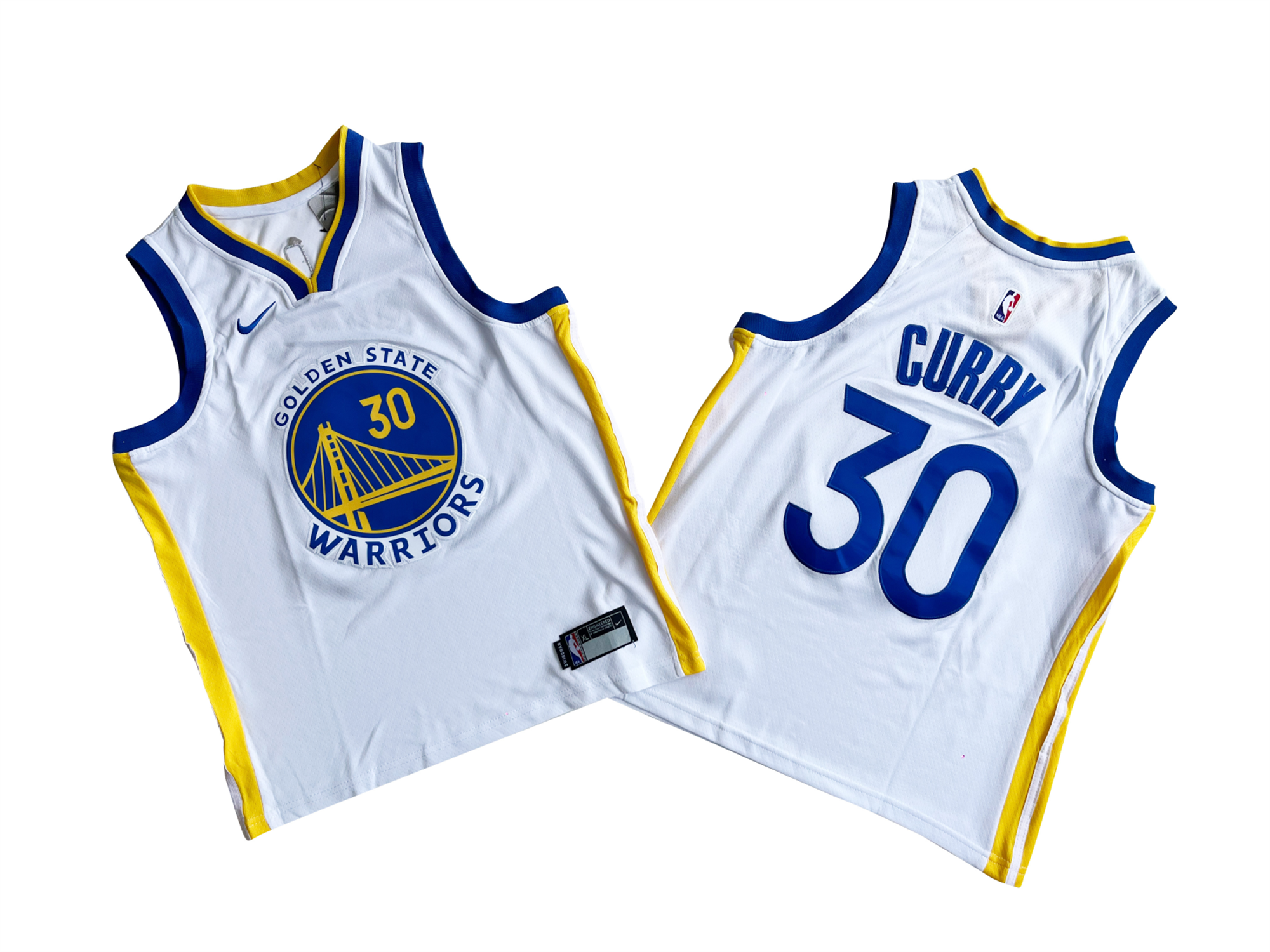 Youth Golden State Warriors #30 Stephen Curry Blue Swingman Badge Associ