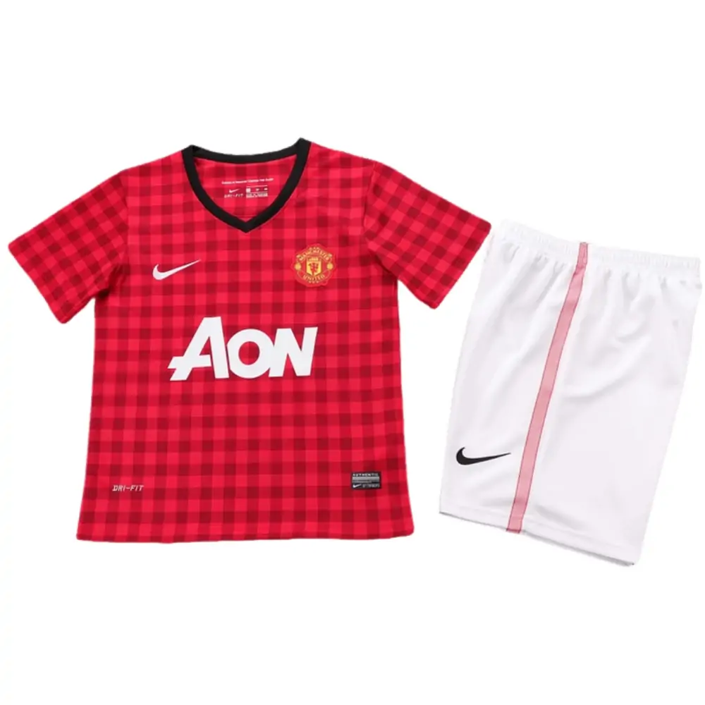 2012-13 Manchester United Home Retro Children's Jersey Set - Fans Edition