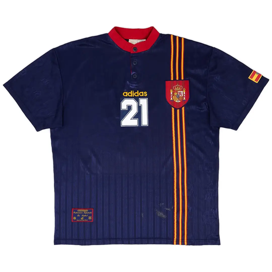 LUIS ENRIQUE #21 Spain 1996 Away Retro Football Jersey