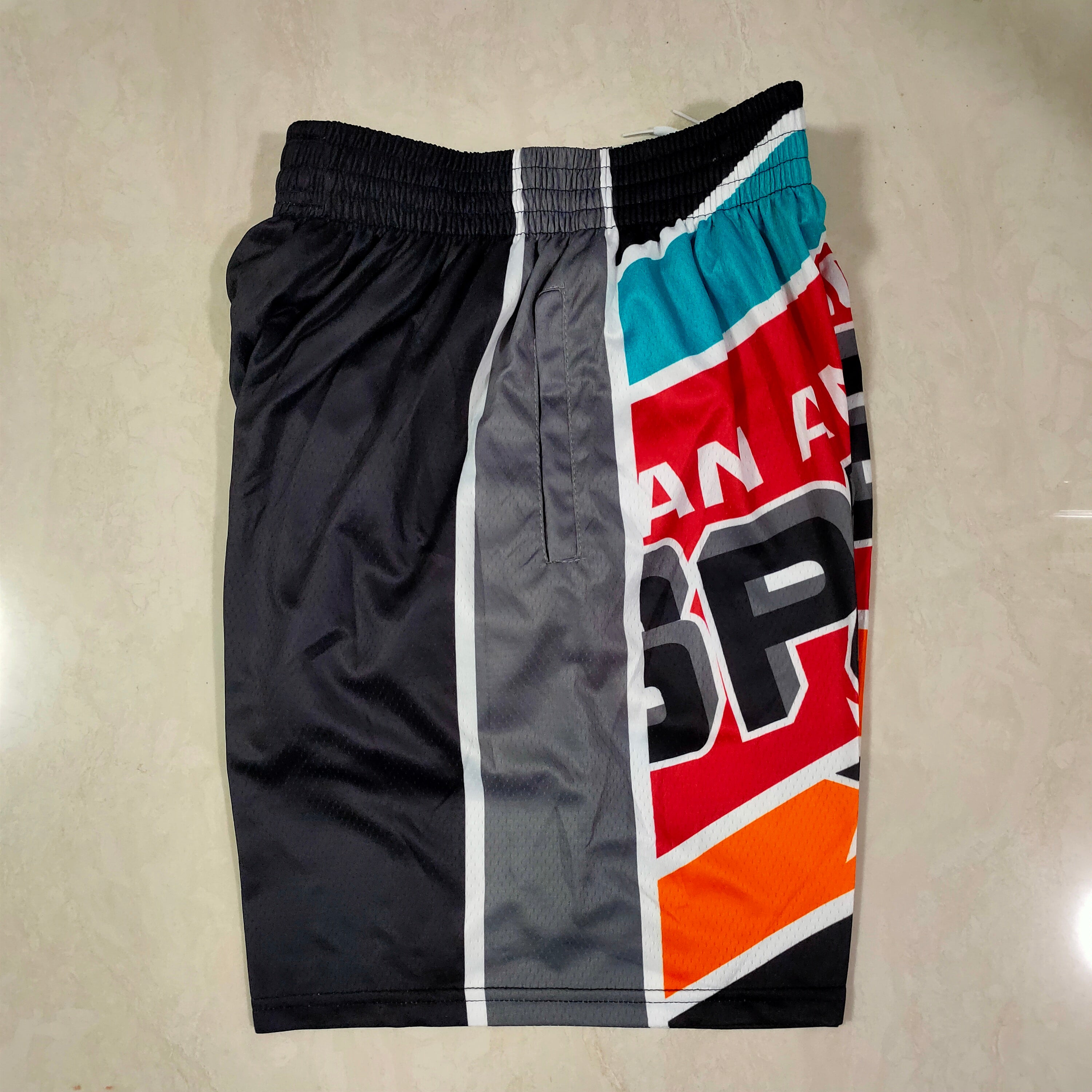 San Antonio Spurs black mitchell&ness pocket pants
