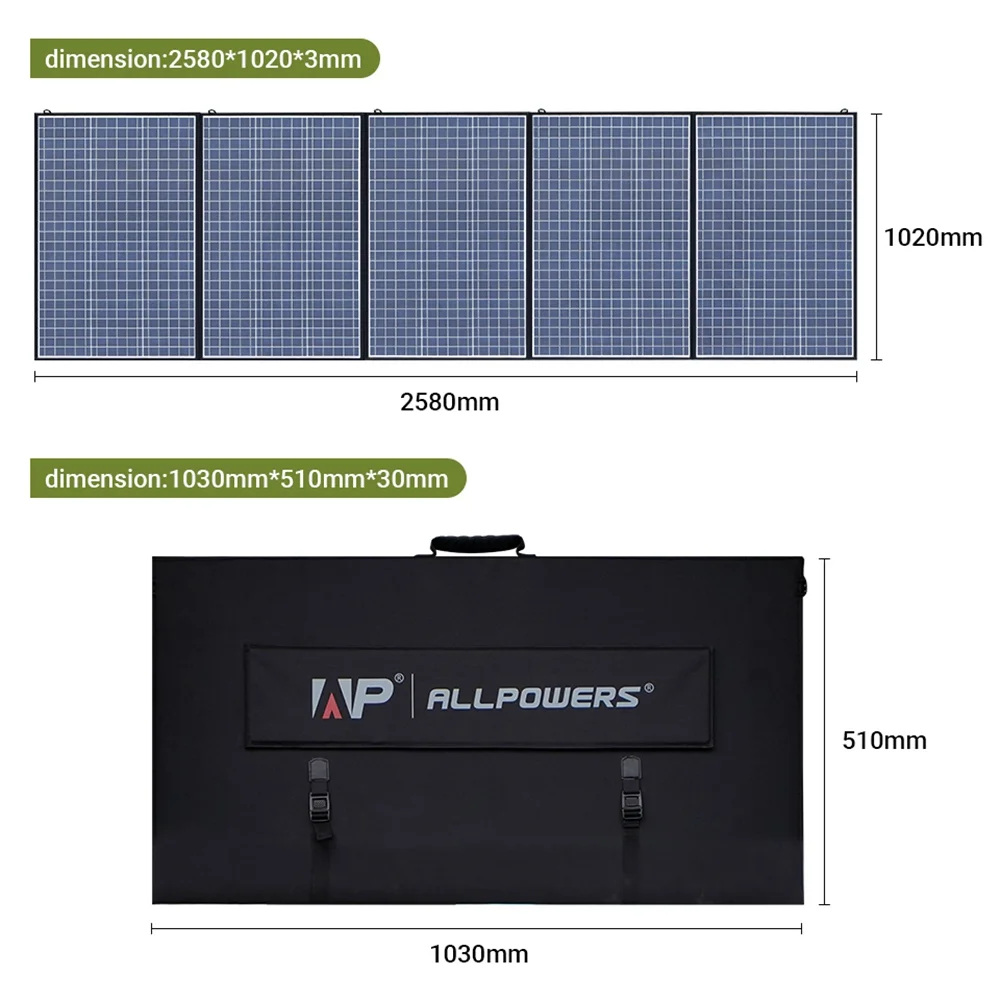 ALLPOWERS R1500+SP037 Solar Generator Set, 1600W 1056Wh LiFePO4 Portable Power Station with 400W Folding Solar Panel, Solar Charger Battery for Camping, Home Backup [Shipping Separately]