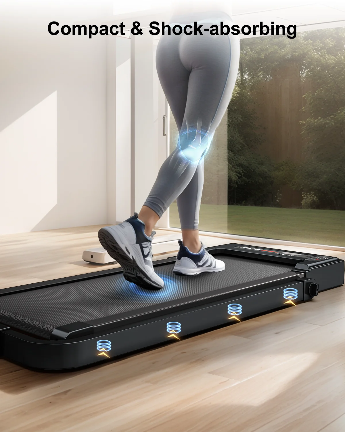 [TREADMILL CLEARANCE] FYC 2.5HP Folding Treadmill with Adjustable Height Desk & Incline - Compact Electric Treadmill Bluetooth Speaker for Running Walking Foldable Portable  (Silver)