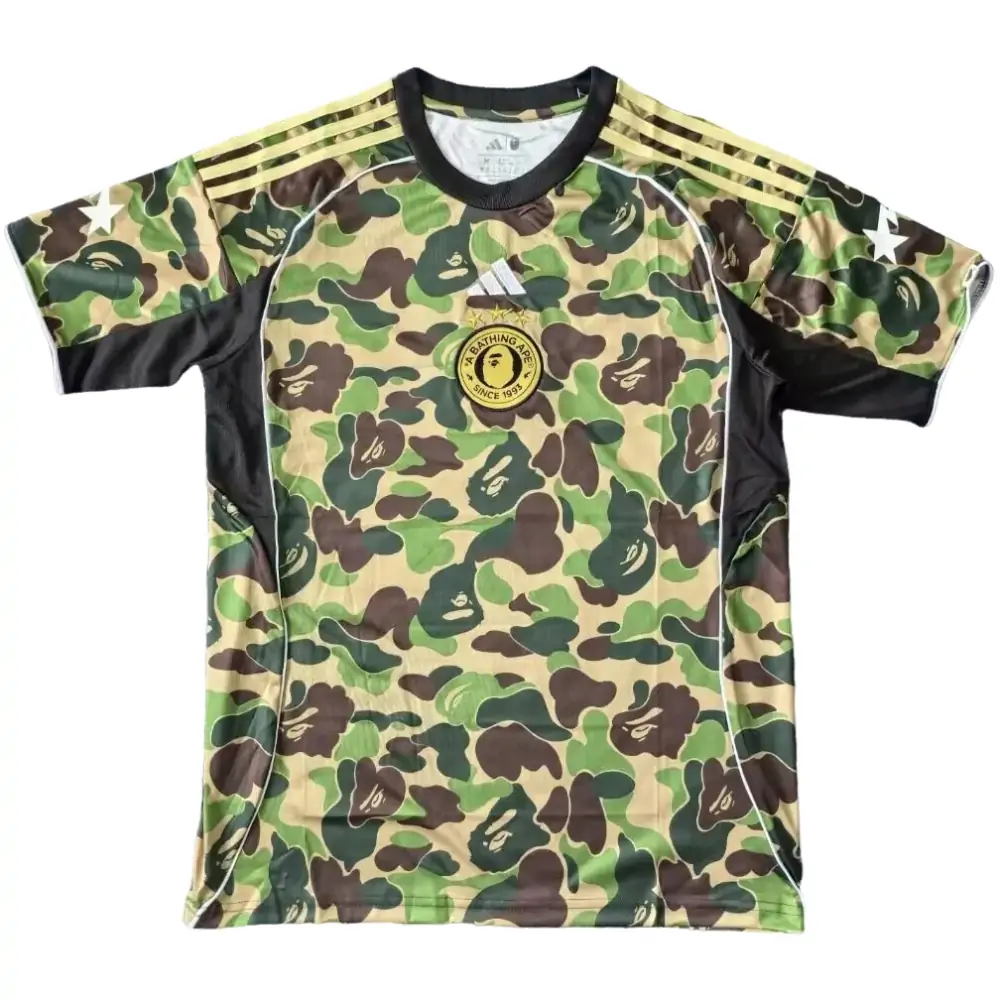 25-26 A Bathing Ape Camouflage Joint Special Edition Green Jersey - Fan Edition