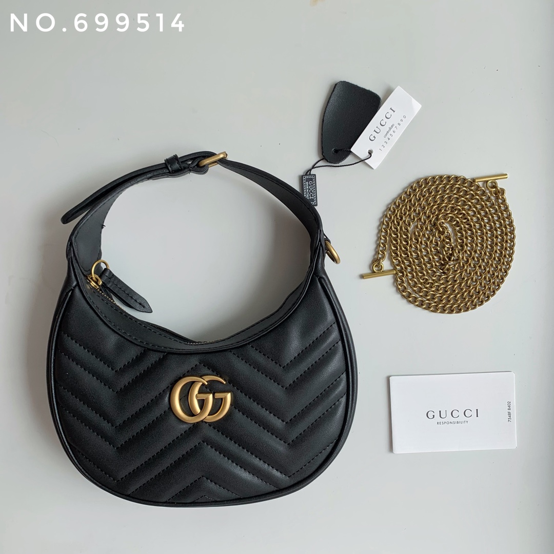 Gucci Marmont Half Moon Shoulder Bag