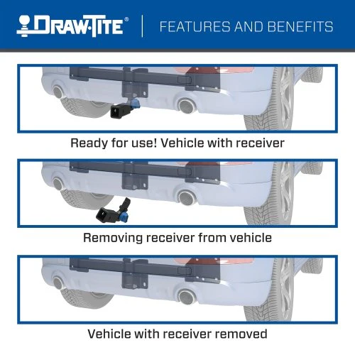 Draw Tite® • 76922 • Hidden Hitch® • Trailer Hitch Class III • Class III 2 (350 Lbs lbs GTW/3500 Lbs lbs TW) • Volvo XC40 19-23