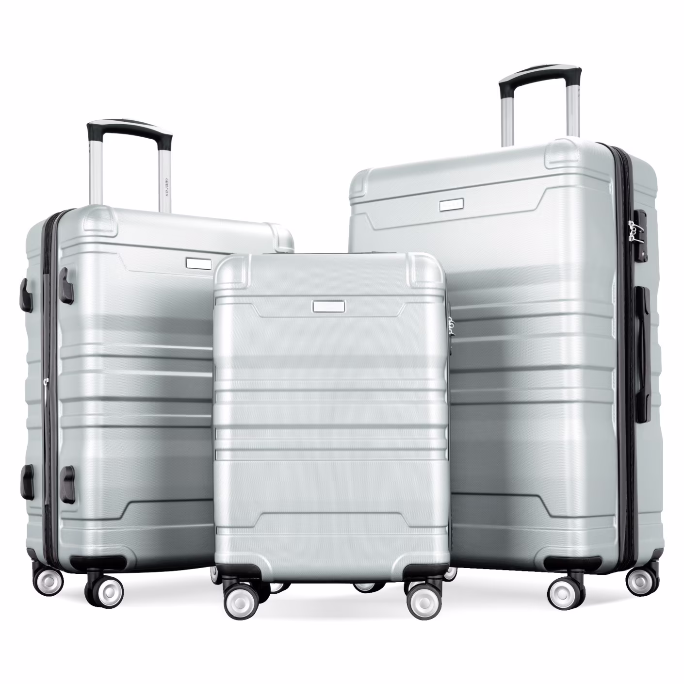 Luggage Sets New Model Expandable ABS Hardshell 3pcs Clearance Luggage Hardside Lightweight Durable Suitcase sets Spinner Wheels Suitcase with TSA Lock 20''24''28''(blue and brown)