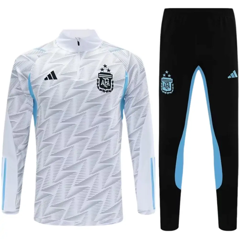 2023/2024 Argentina half-pull training uniform white camouflage jersey set