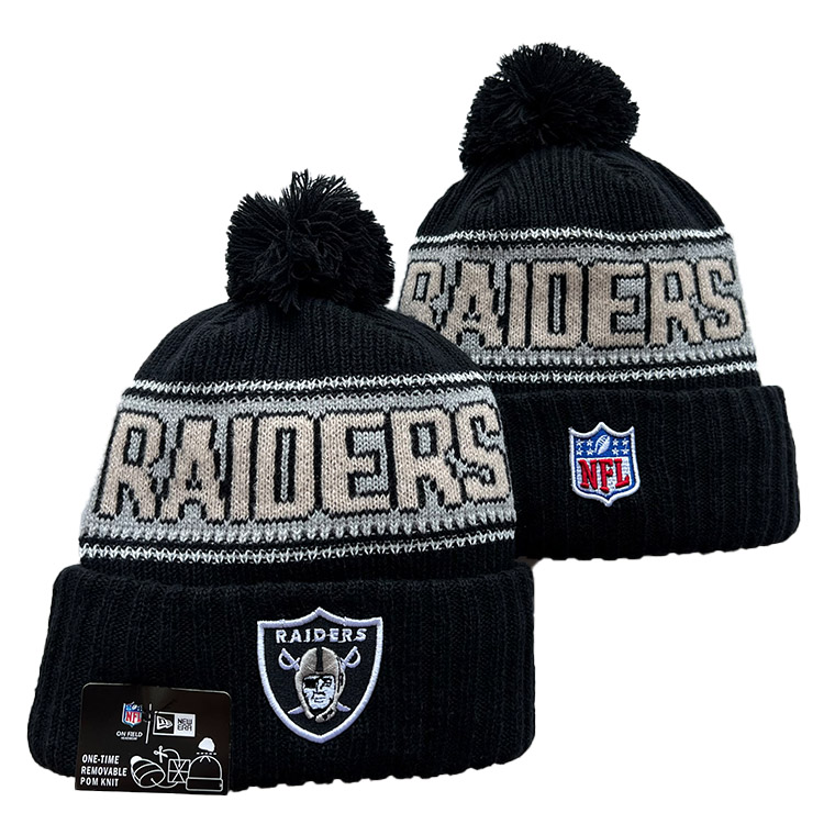 Las Vegas Raiders Cuffed Knit Hat with Pom