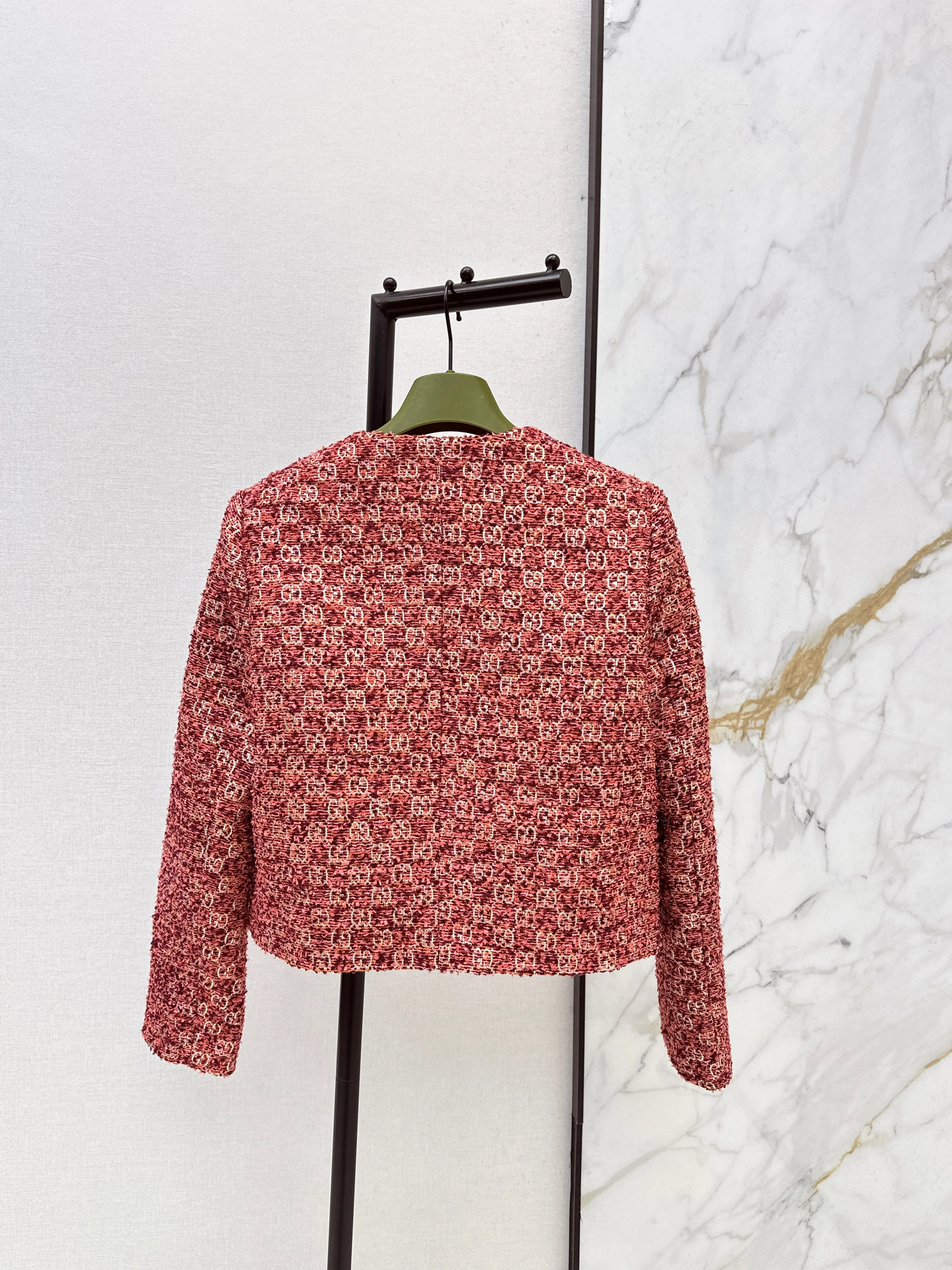 26SS Heavyweight Jacquard Crewneck Cropped Jacket
