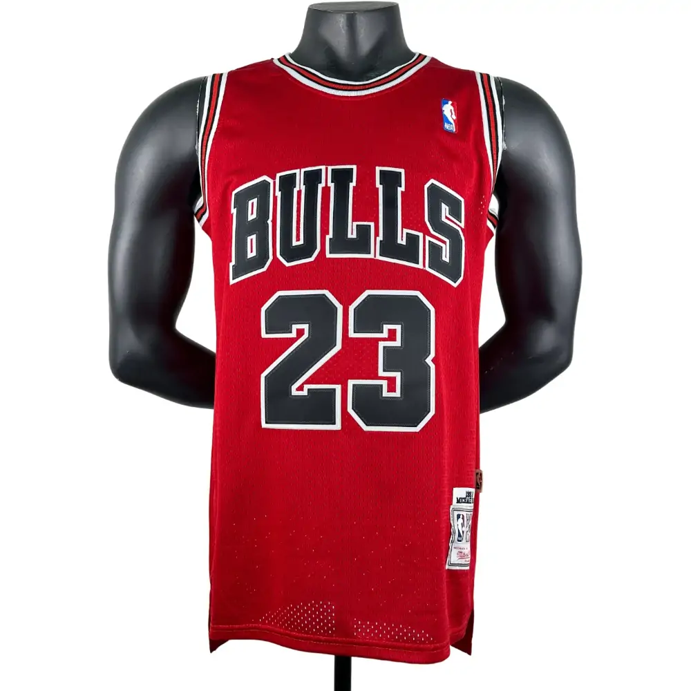 Embroidered MN retro jersey Bulls 97/98 season red No. 23 Jordan