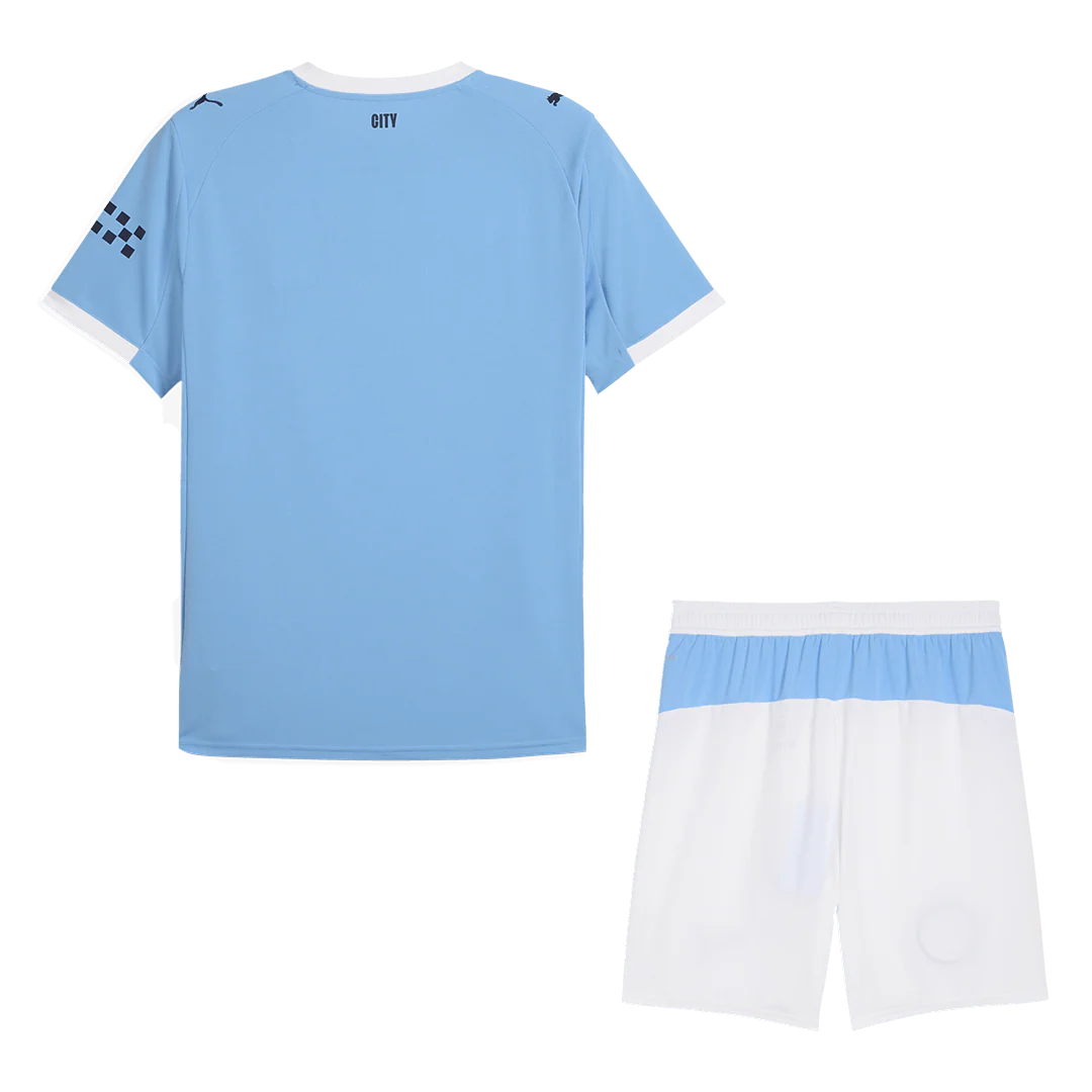 Manchester City Home Soccer Jersey Kit(Jersey+Shorts) 2025/26 Blue