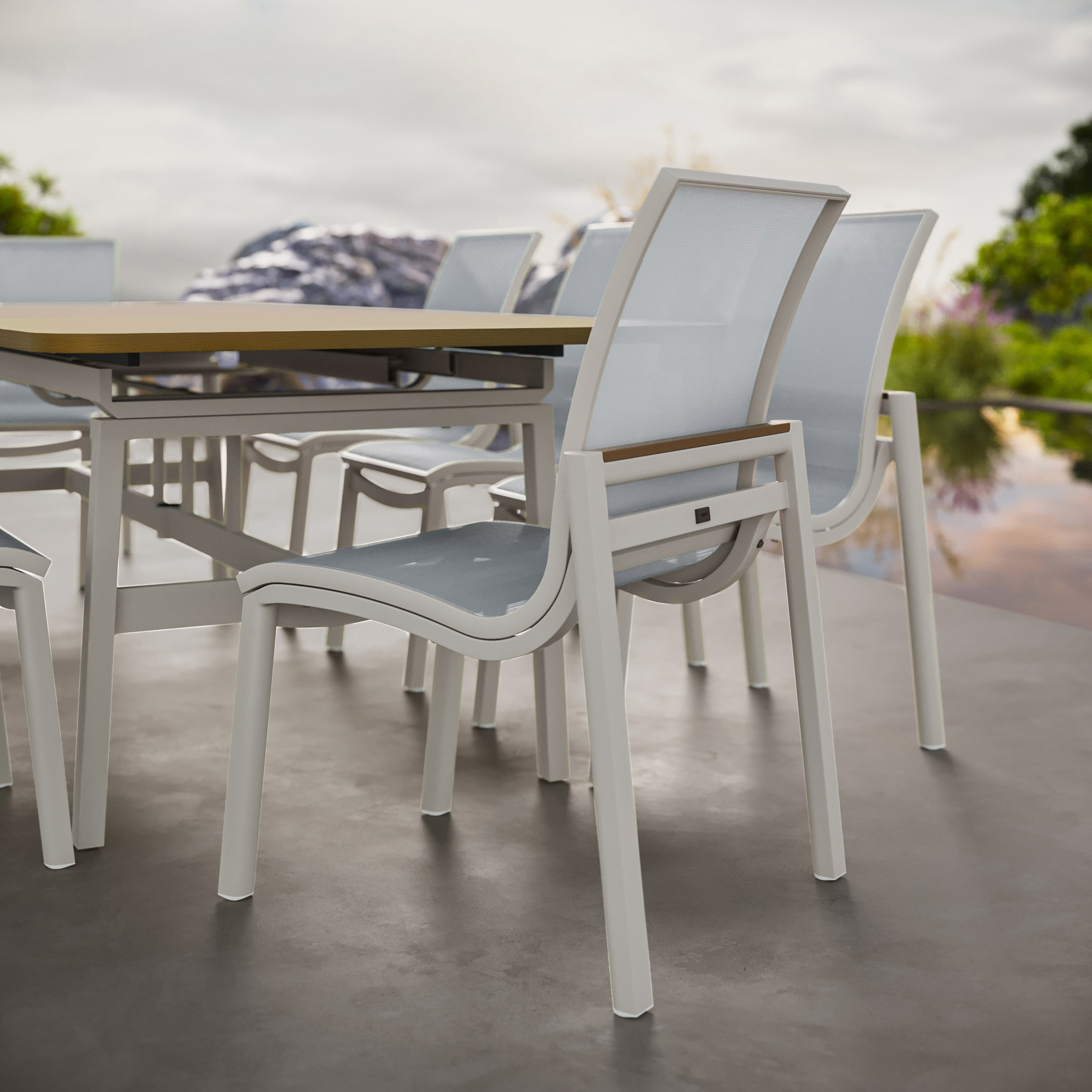 Agio Morien 9-piece Expanding Outdoor Dining Set with Stacking Chairs