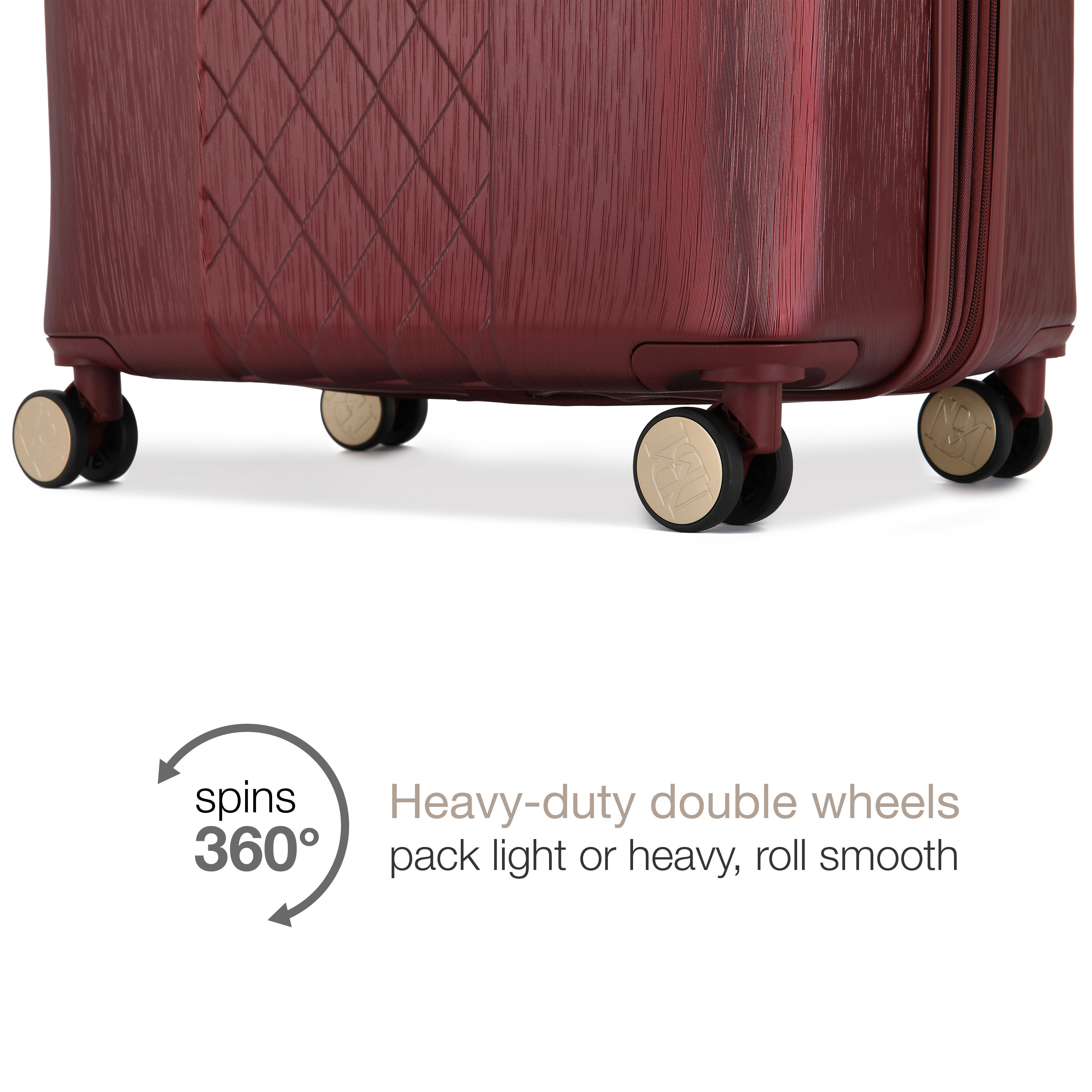 BADGLEY MISCHKA Diamond 3 Piece Expandable Luggage Set (Burgundy)