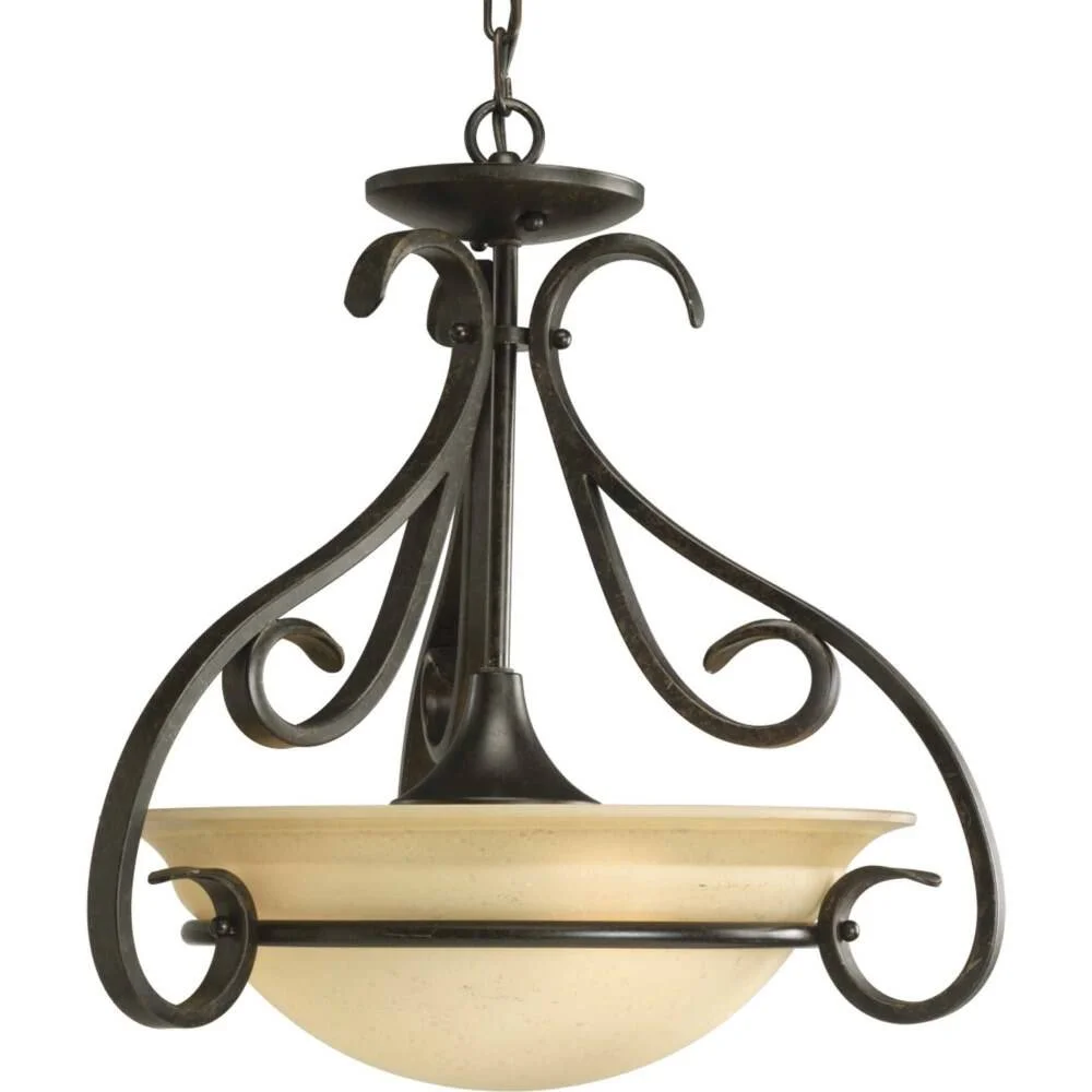 P3843-09-Progress Lighting-Torino - 3 Light - Bowl Shade in Transitional style - 18 Inches wide by 18.5 Inches high-Brushed Nickel Finish