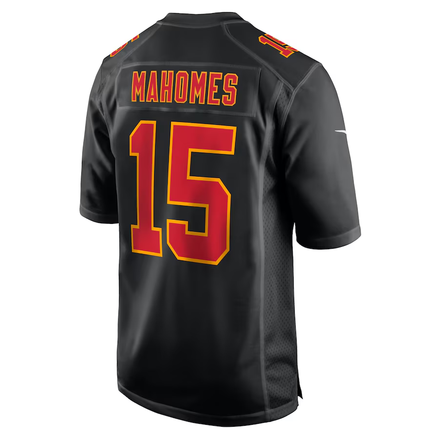 Men's Kansas City Chiefs Patrick Mahomes Nike Carbon Black Super Bowl LIX Fashion Game Jersey
