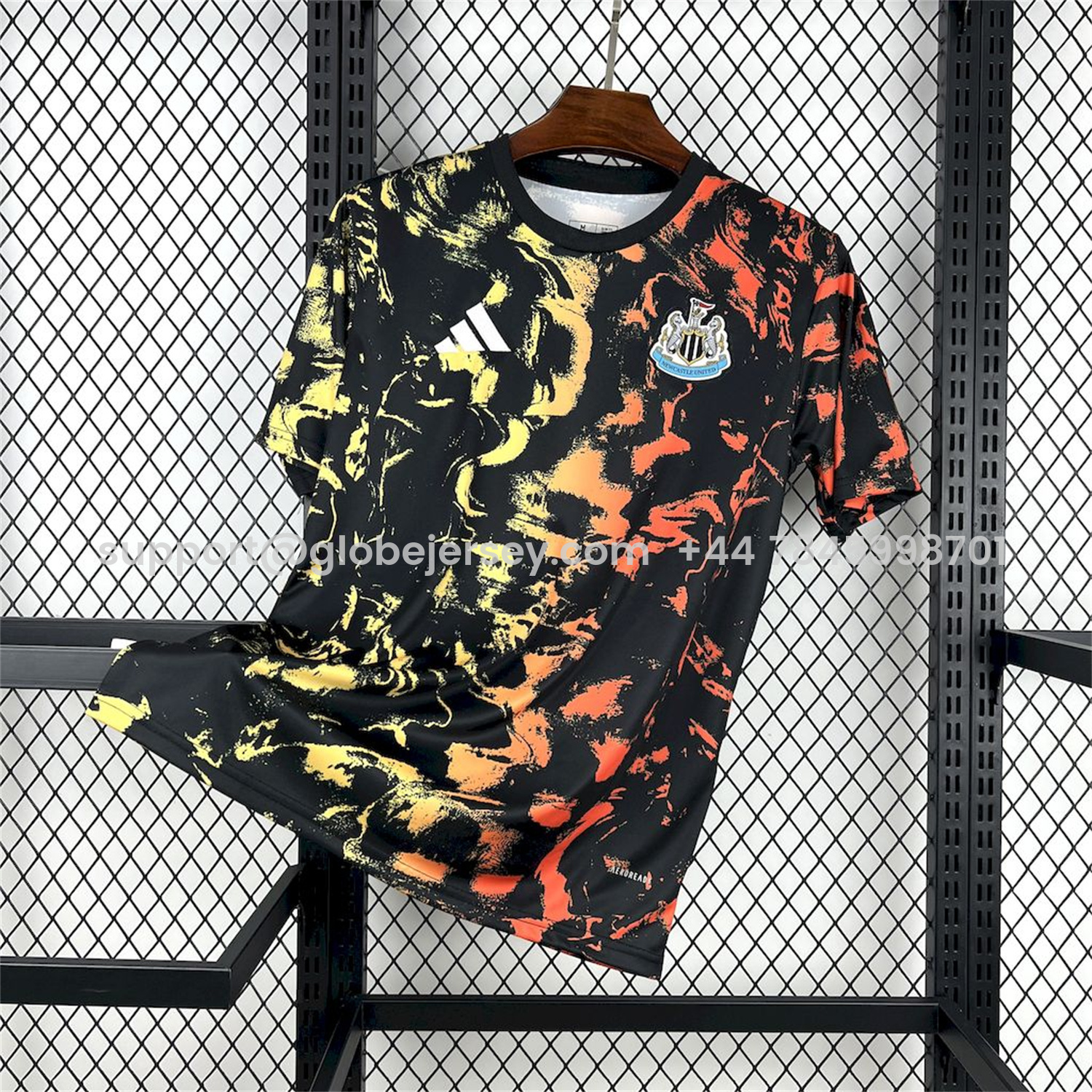 Newcastle United 25-26 Orange Red Graffiti Black Pre-Match Training Jersey - Fans Version
