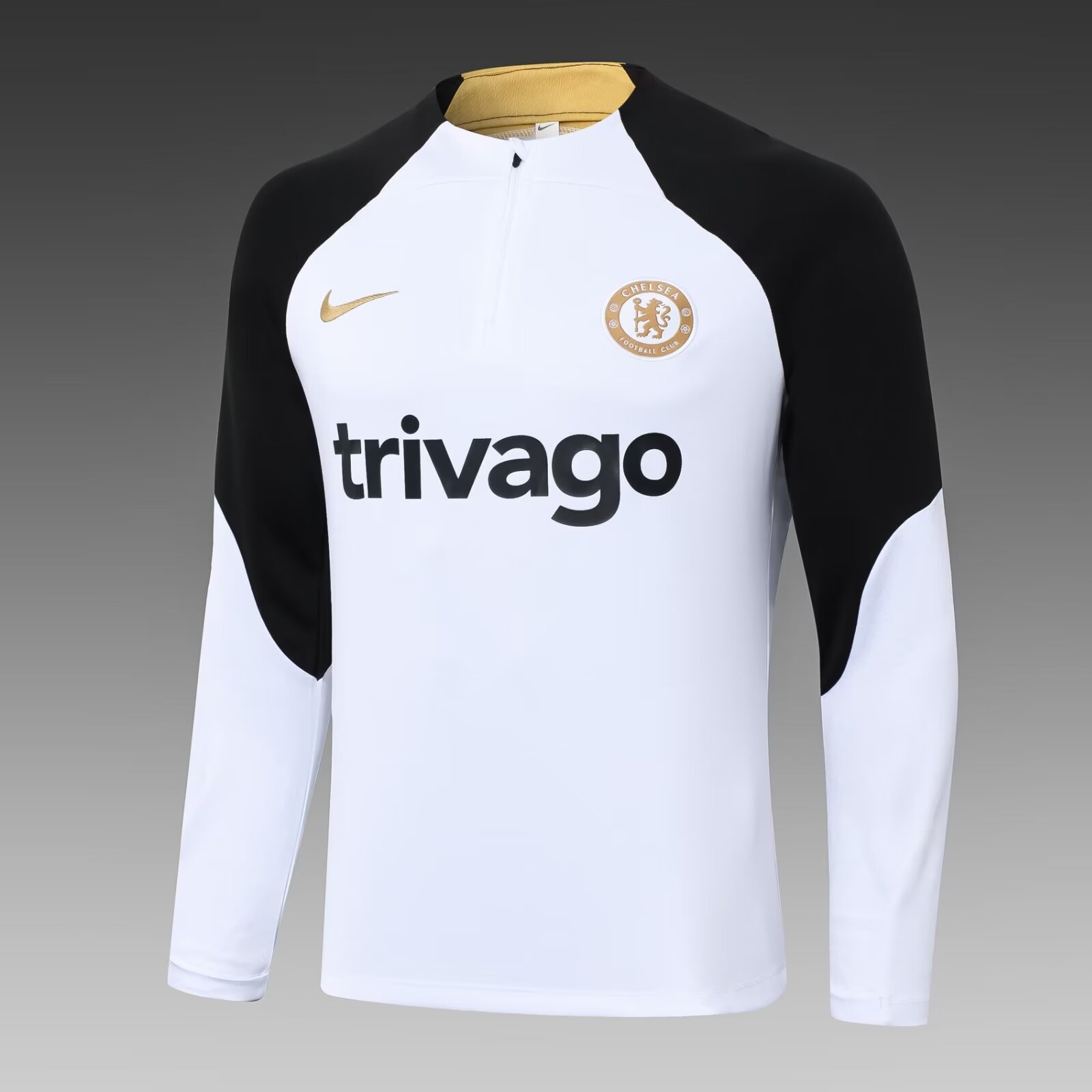 2023/2024 Chelsea Half Pull Training Wear White Football Shirt 1:1 Thailand Quality Suit