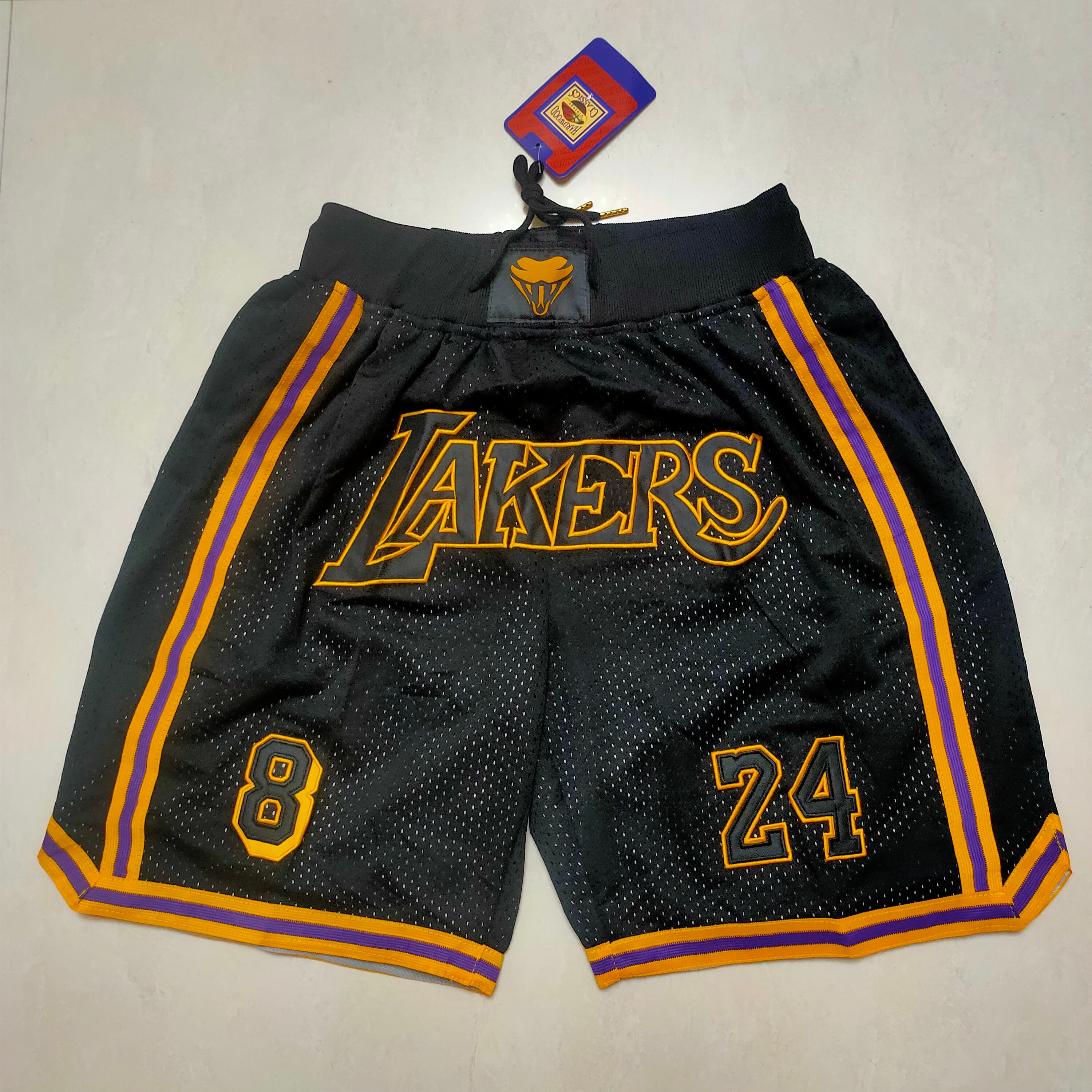 Los Angeles Lakers BOB8-24 black pocket pants