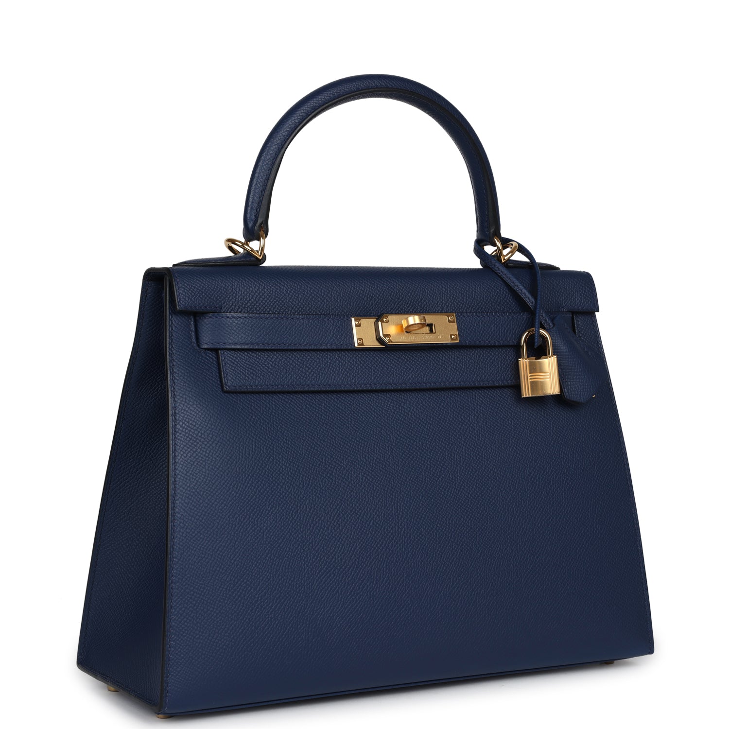 Kelly Sellier 28 Bleu Navy Epsom Gold Hardware