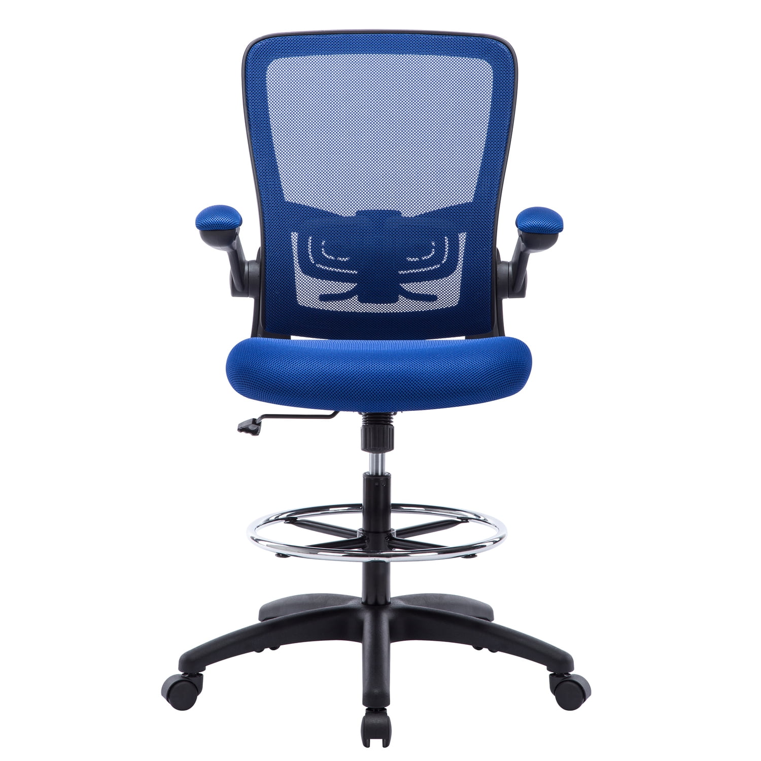 Serena Mesh Drafting Chair, Tall Office Chair for Standing Desk by Naomi Home-Base Color:Black,Color:Gray