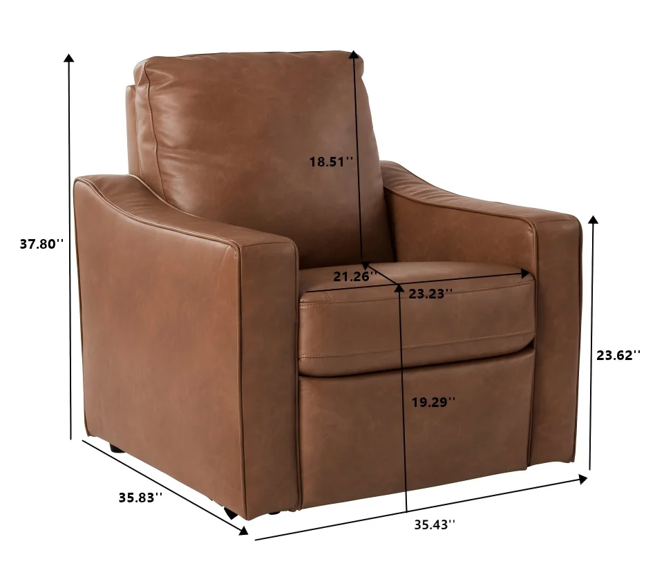 Better Homes & Gardens Allen Push-Button Power Recliner Chair, Cocoa Faux Leather