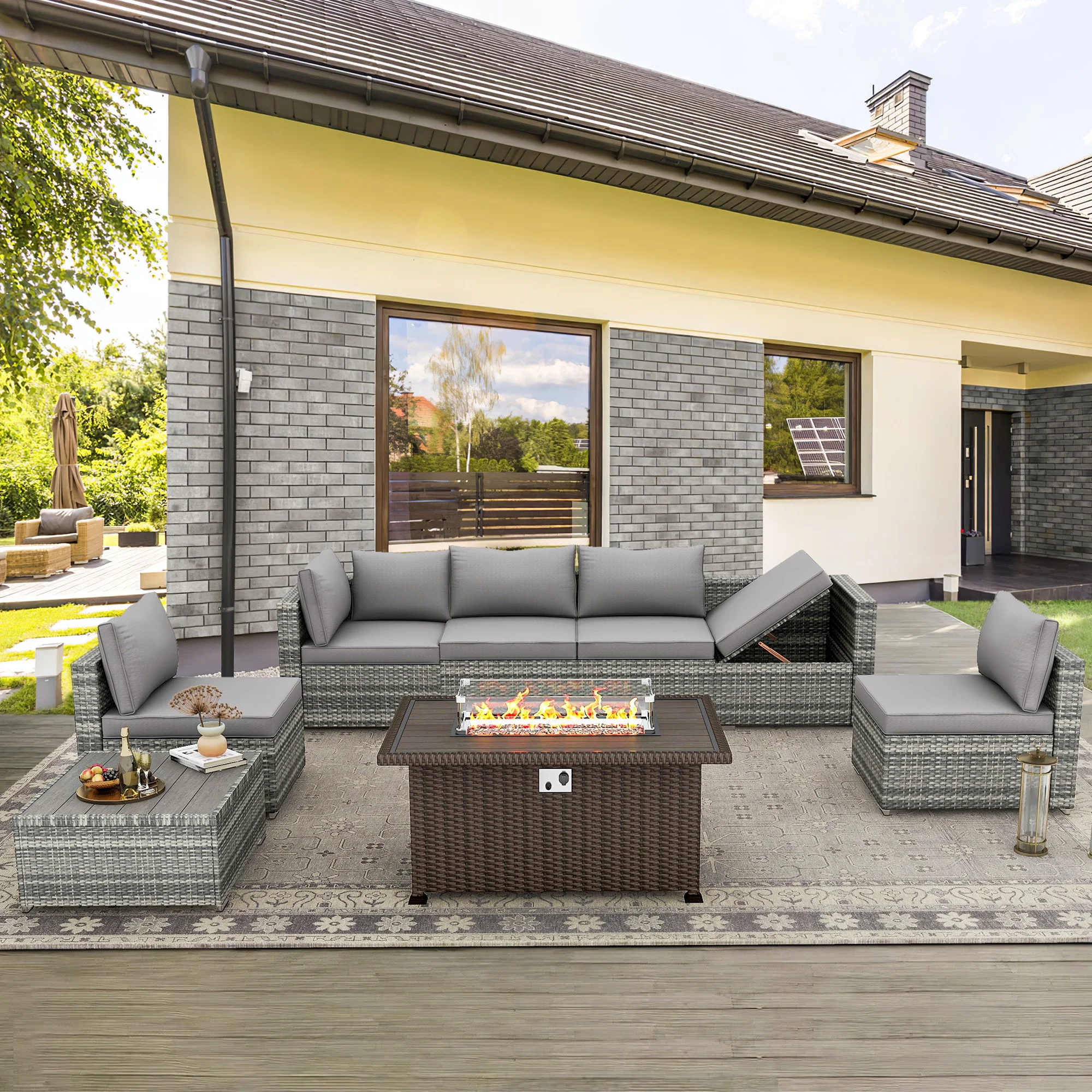 HOMREST 7 Pieces Outdoor Patio Furniture Set with 44