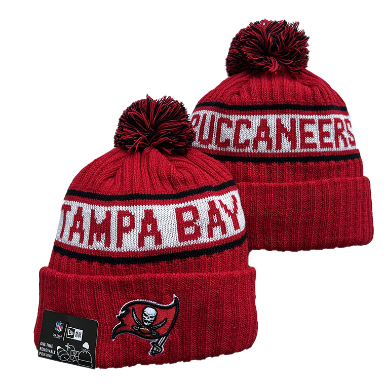 Men's  Black Tampa Bay Buccaneers Repeat Cuffed Knit Hat with Pom