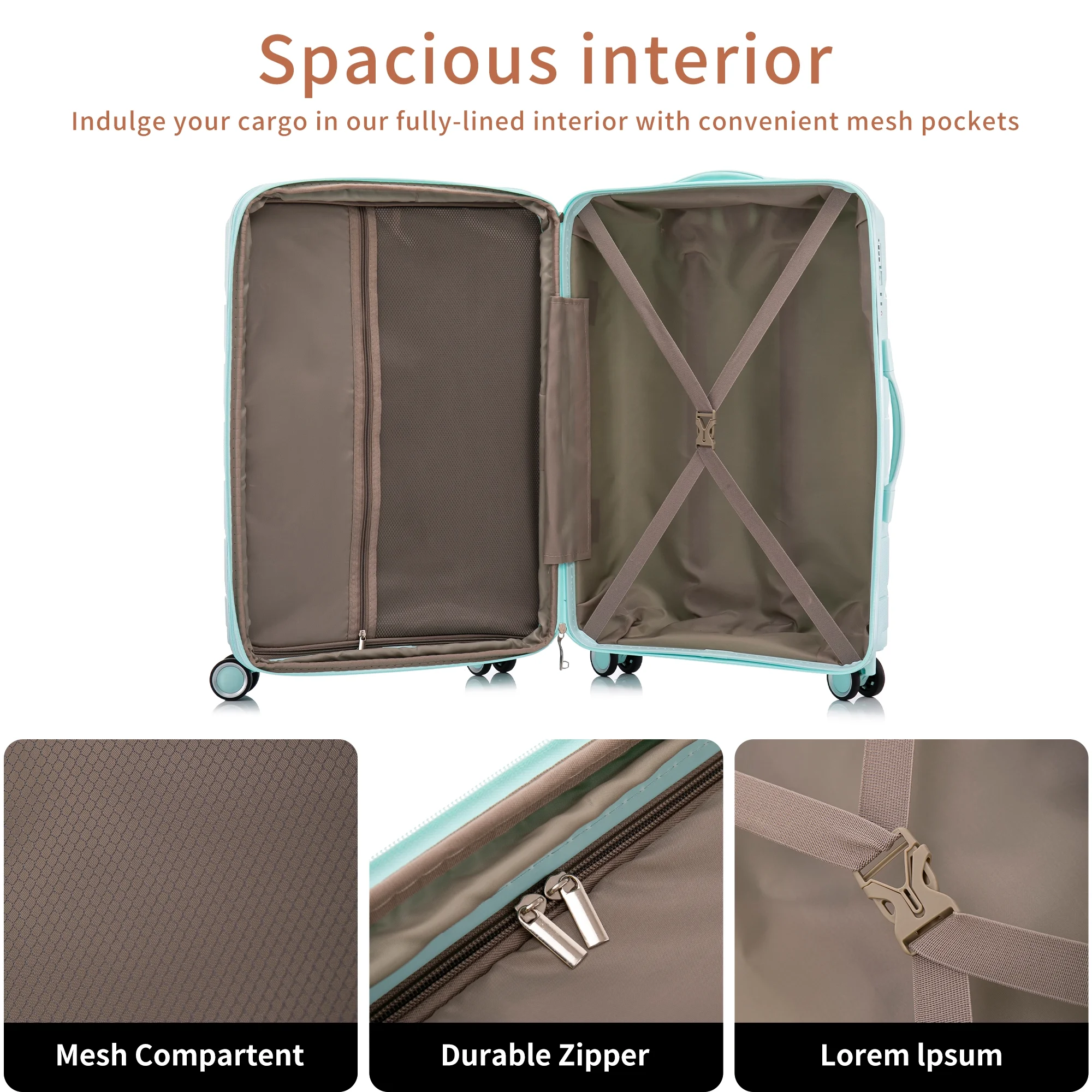 Luggage Sets 3 Piece(20/24/28), Expandable Carry On Suitcase with ABS Spinner Wheel TSA Lock