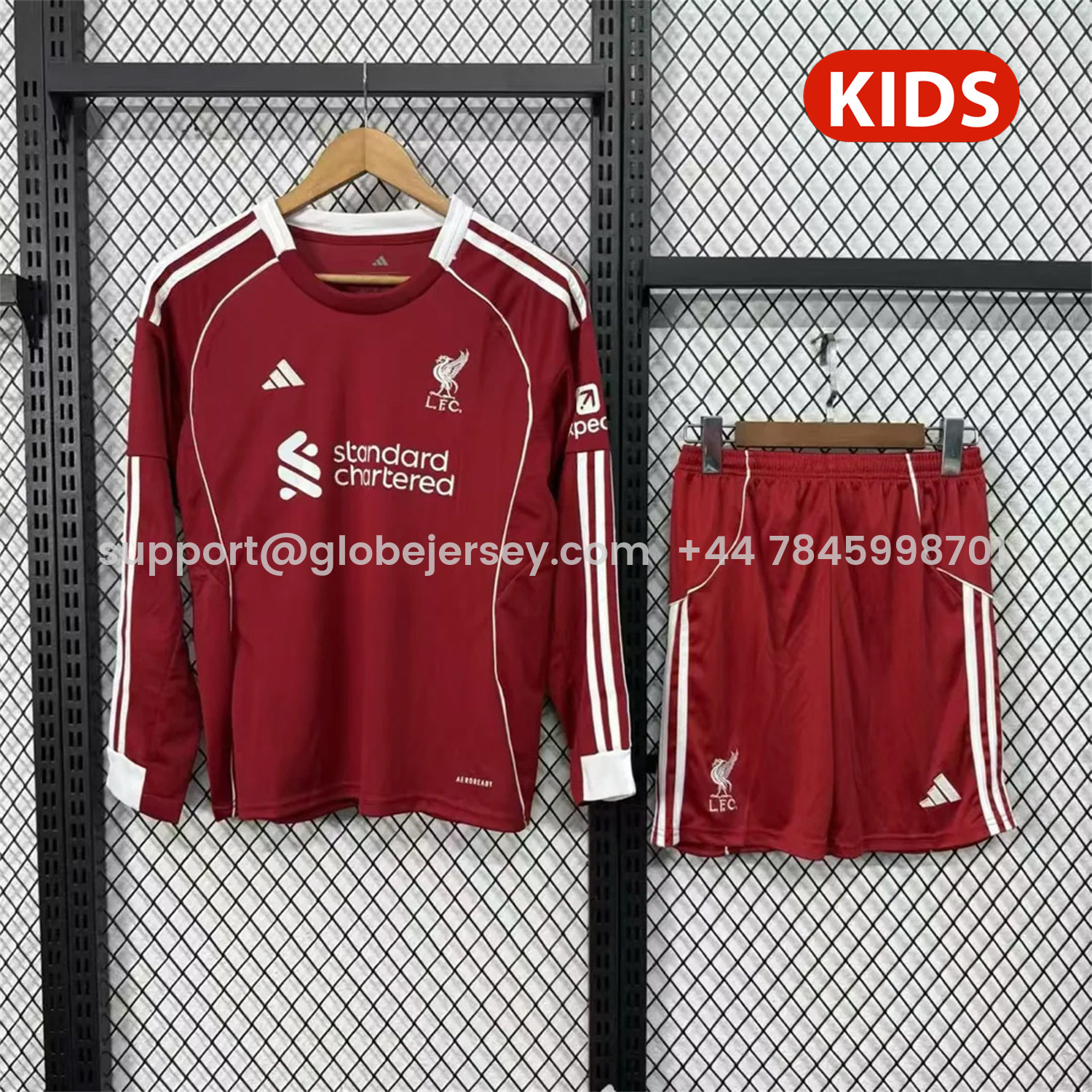 Liver.pool 25-26 Home Red Long Sleeves Kids Kit