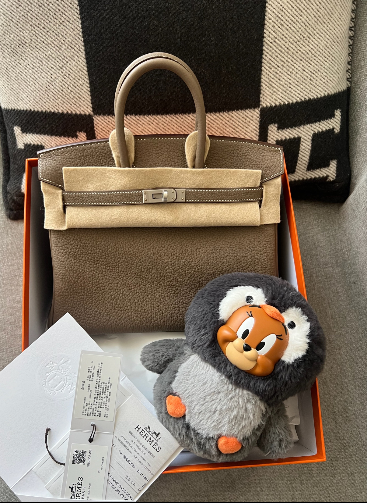 Hermès BirKin 25-35 Elephant Grey Silver Buckle Custom
