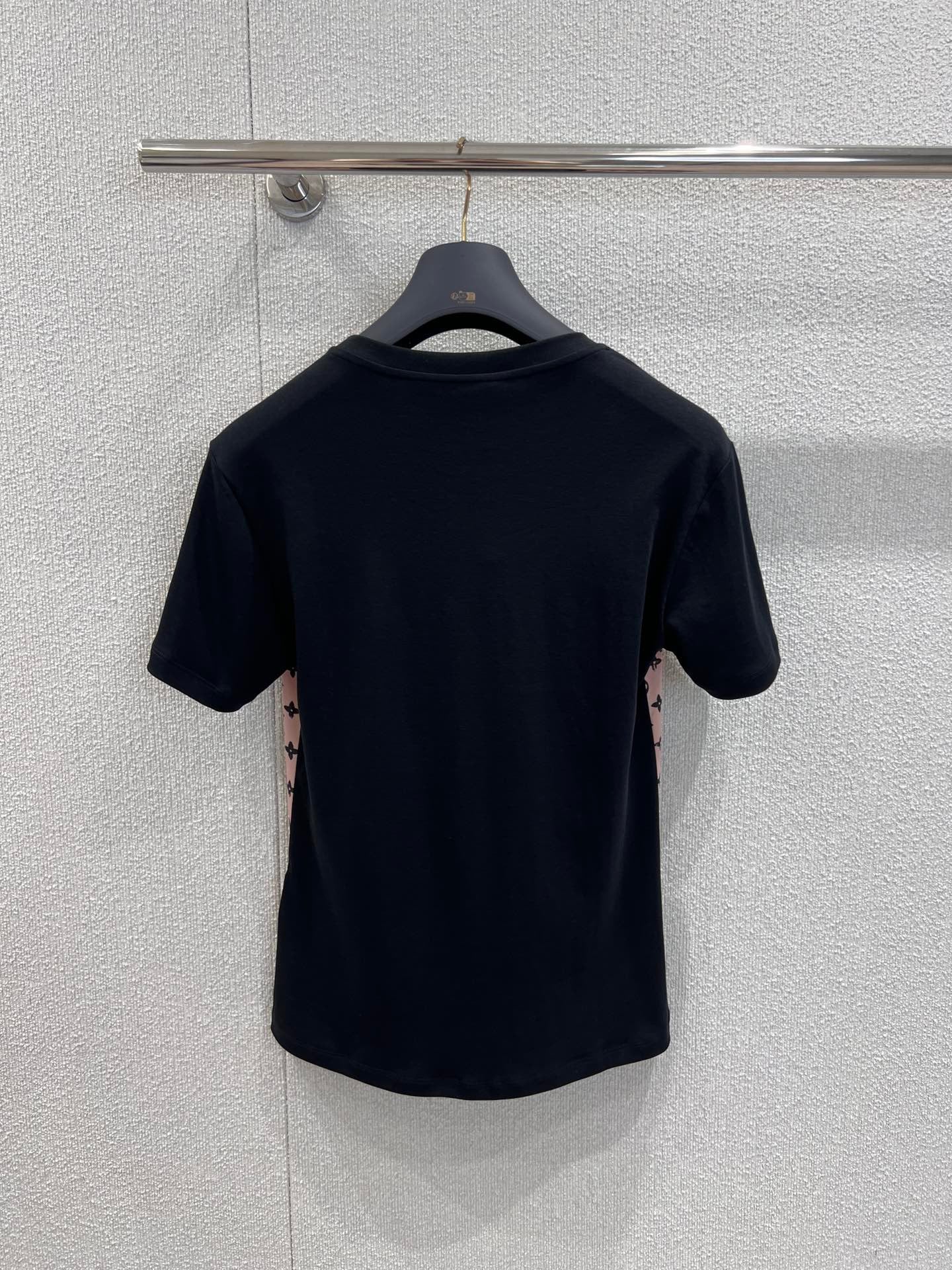 Jacquard stitching round neck short-sleeved T-shirt