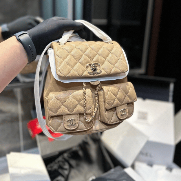 Chanel 23P Duma Backpack Beige 8.3 Inches