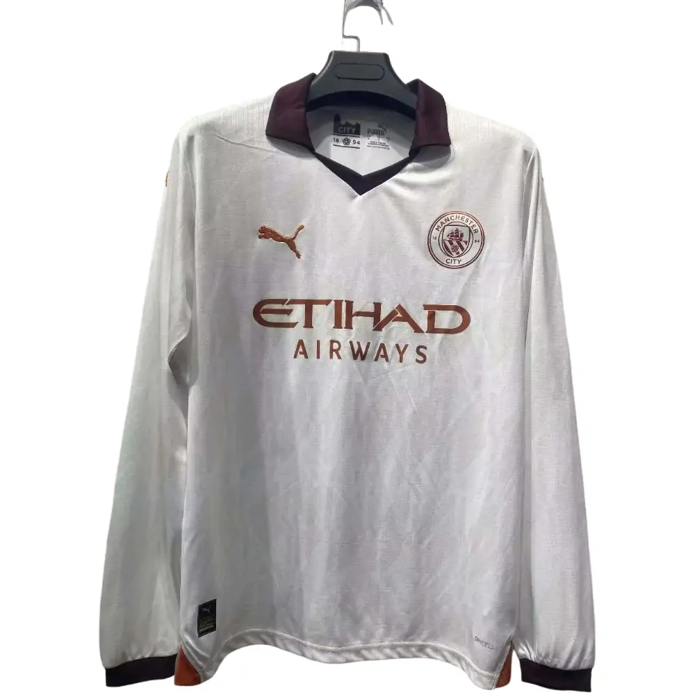 2023/2024 Long Sleeve Manchester City Away Football Shirt 1:1 Thai Quality - Fans Edition
