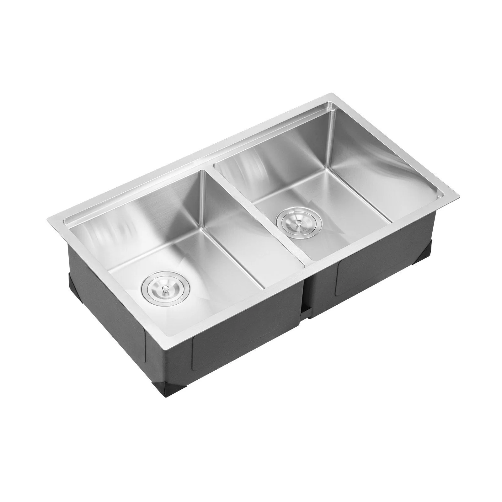 33-inch Undermount Double Bowl Kitchen Sink, Stainless Steel Drop-In Bar Sink