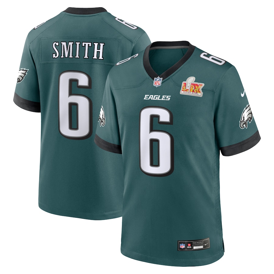 Men's Philadelphia Eagles DeVonta Smith Midnight Green Super Bowl LIX Jersey