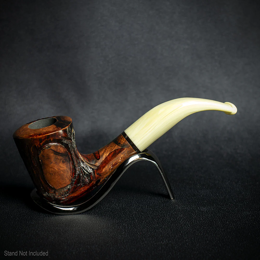 Jean Claude 9mm Filter Dark Rustic Briar Smoking Pipe - Shape 52