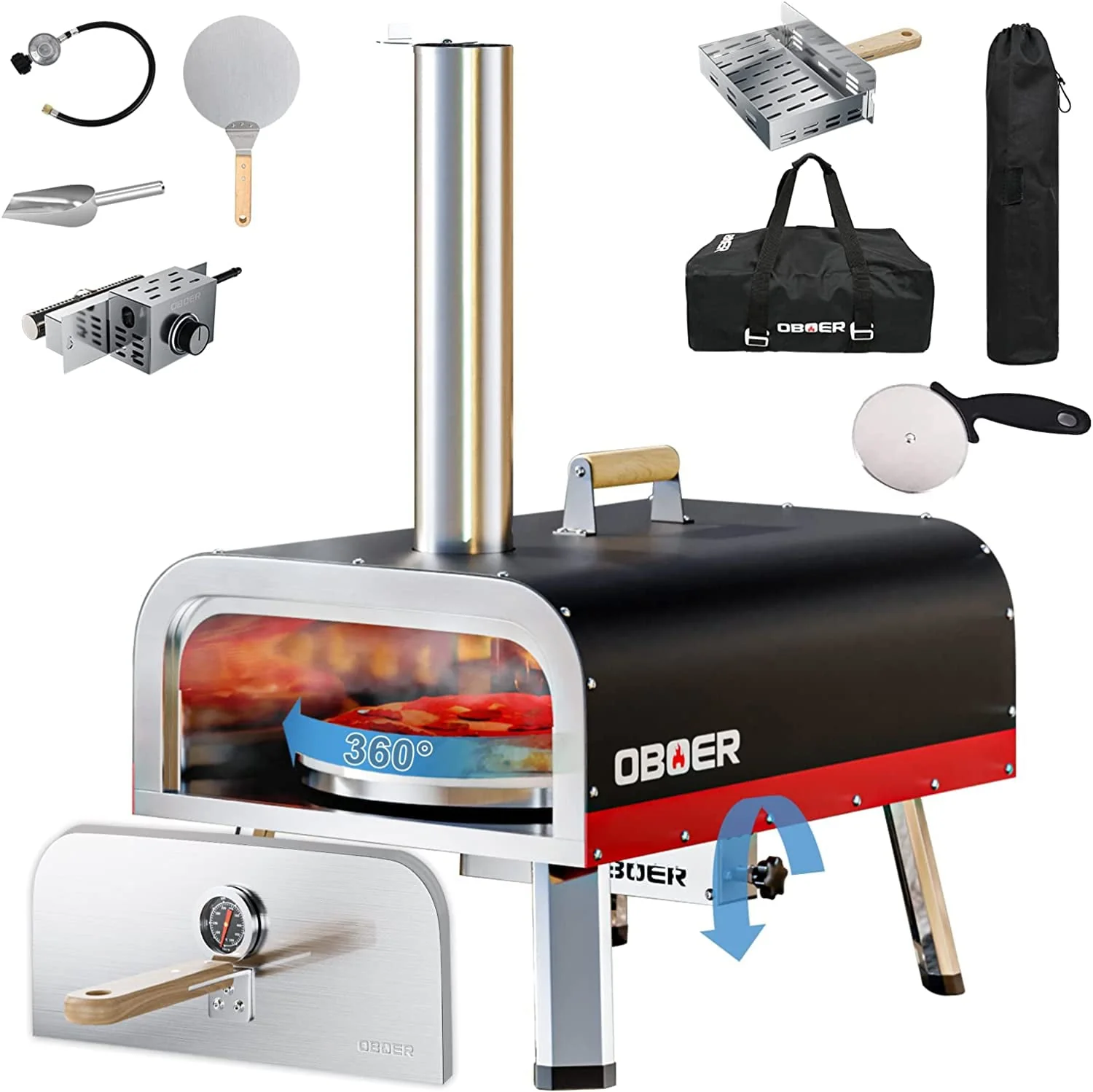 ABORON Outdoor Stainless Steel Pizza Oven ,13