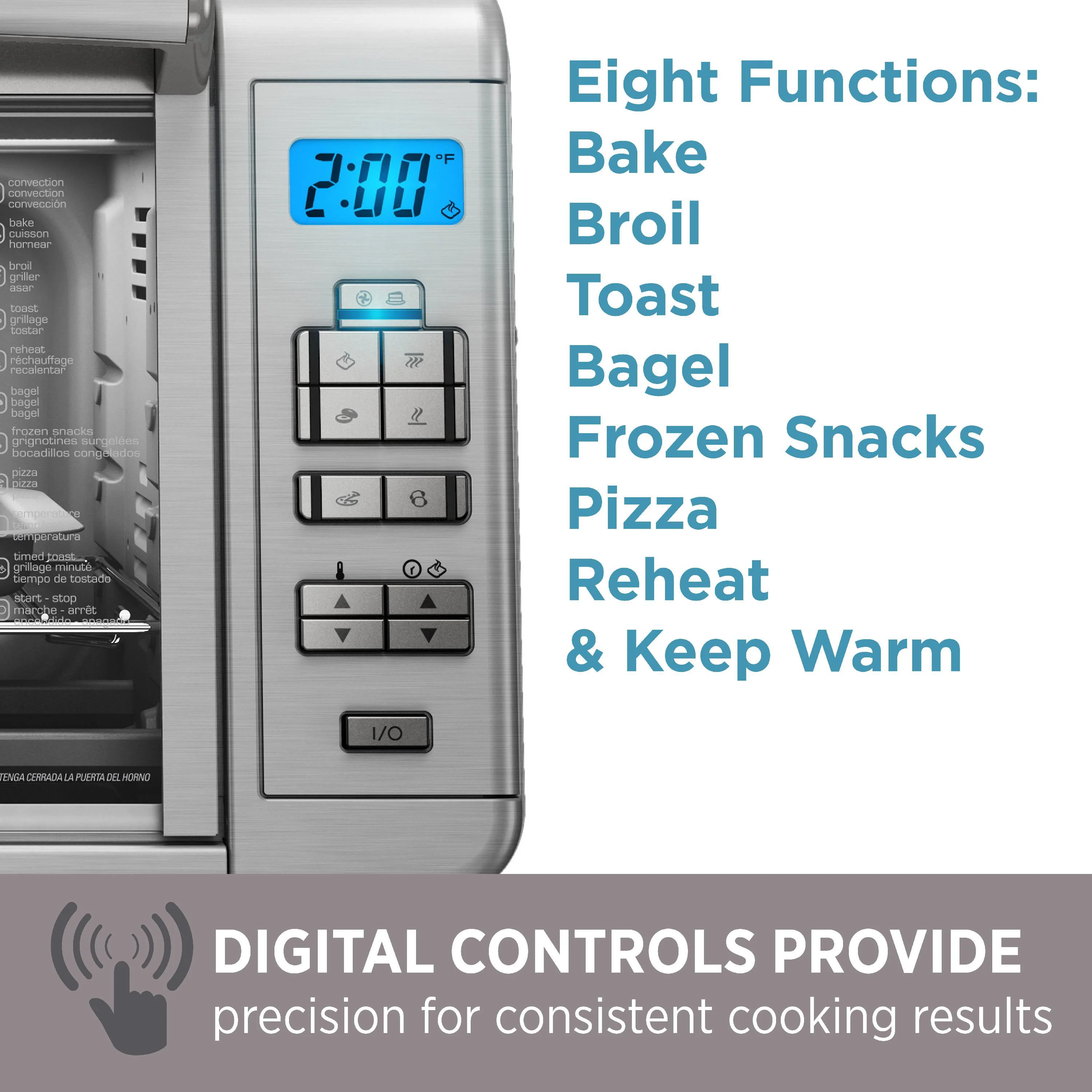 BLACK+DECKER 6-Slice Digital Convection Toaster Oven, Stainless Steel, TO3280SSD
