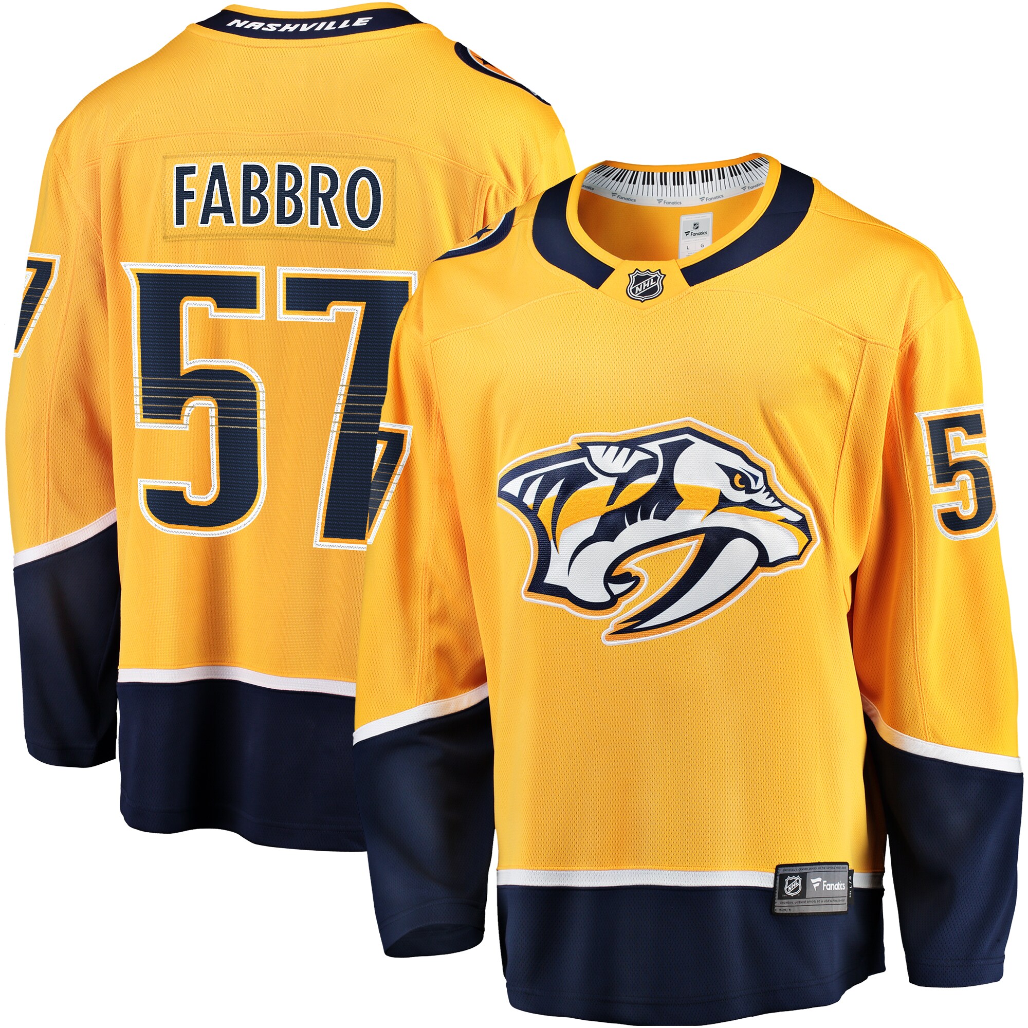 Dante Fabbro Nashville Predators Fanatics Replica   Jersey – Gold