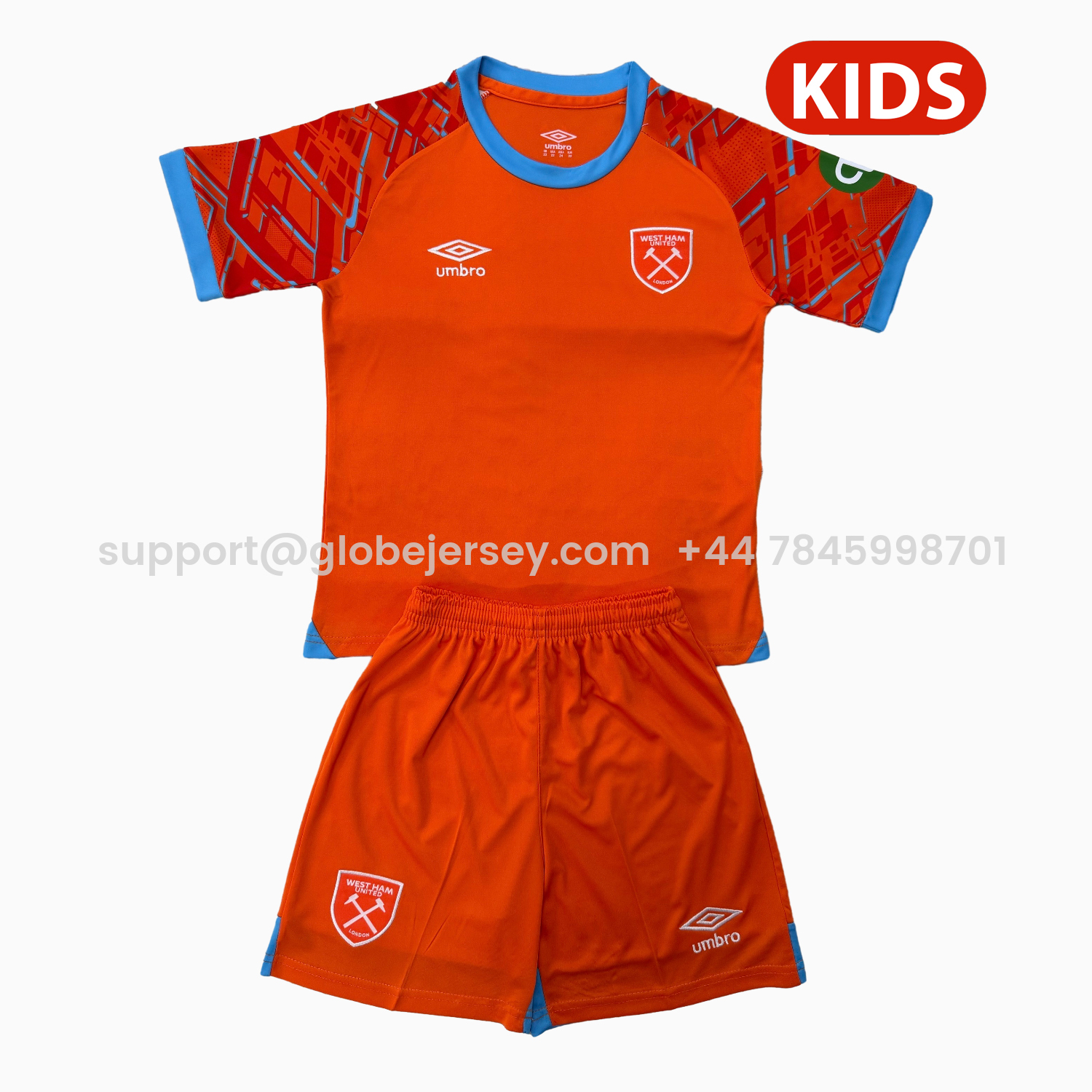 West Ham United 25-26 Orange Goalkeeper Kids Kit