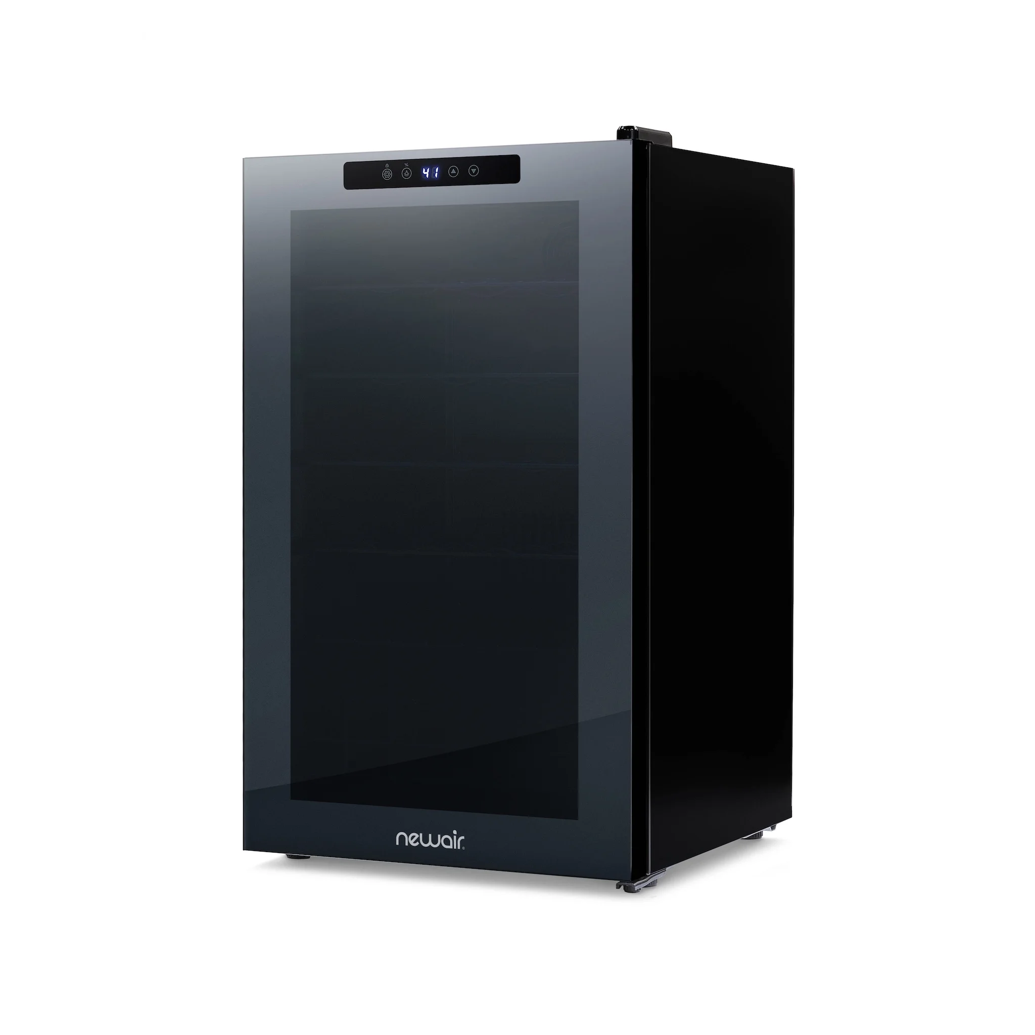 Newair Shadow Series Wine Cooler Refrigerator 24 Bottle, Freestanding Mirrored Wine Fridge with Double-Layer Tempered Glass Door & Compressor Cooling for Reds, Whites, and Beverages