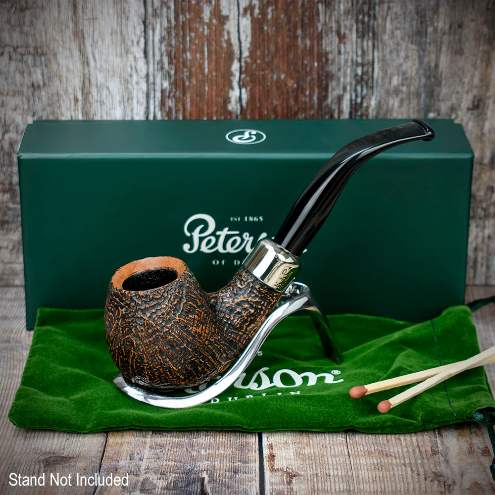 Peterson of Dublin Arklow Sandblasted Briar Smoking Pipe - Shape 68 - 9mm