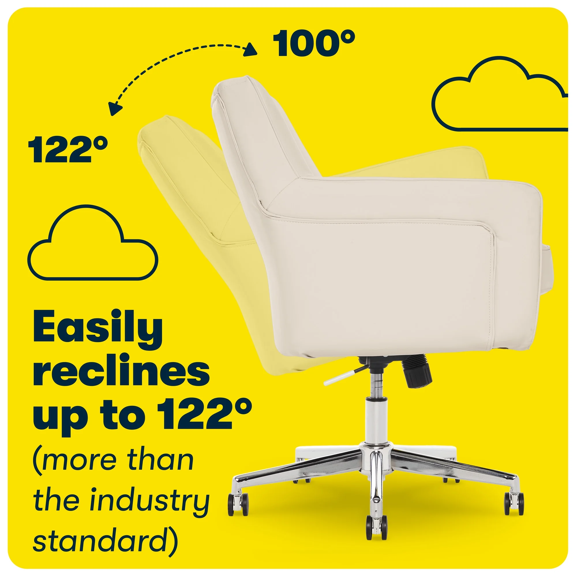 Serta Ashland Office Desk Chair, Button Tufted Mid-Back, Memory Foam Cushion, Chrome Swivel Base, Charcoal